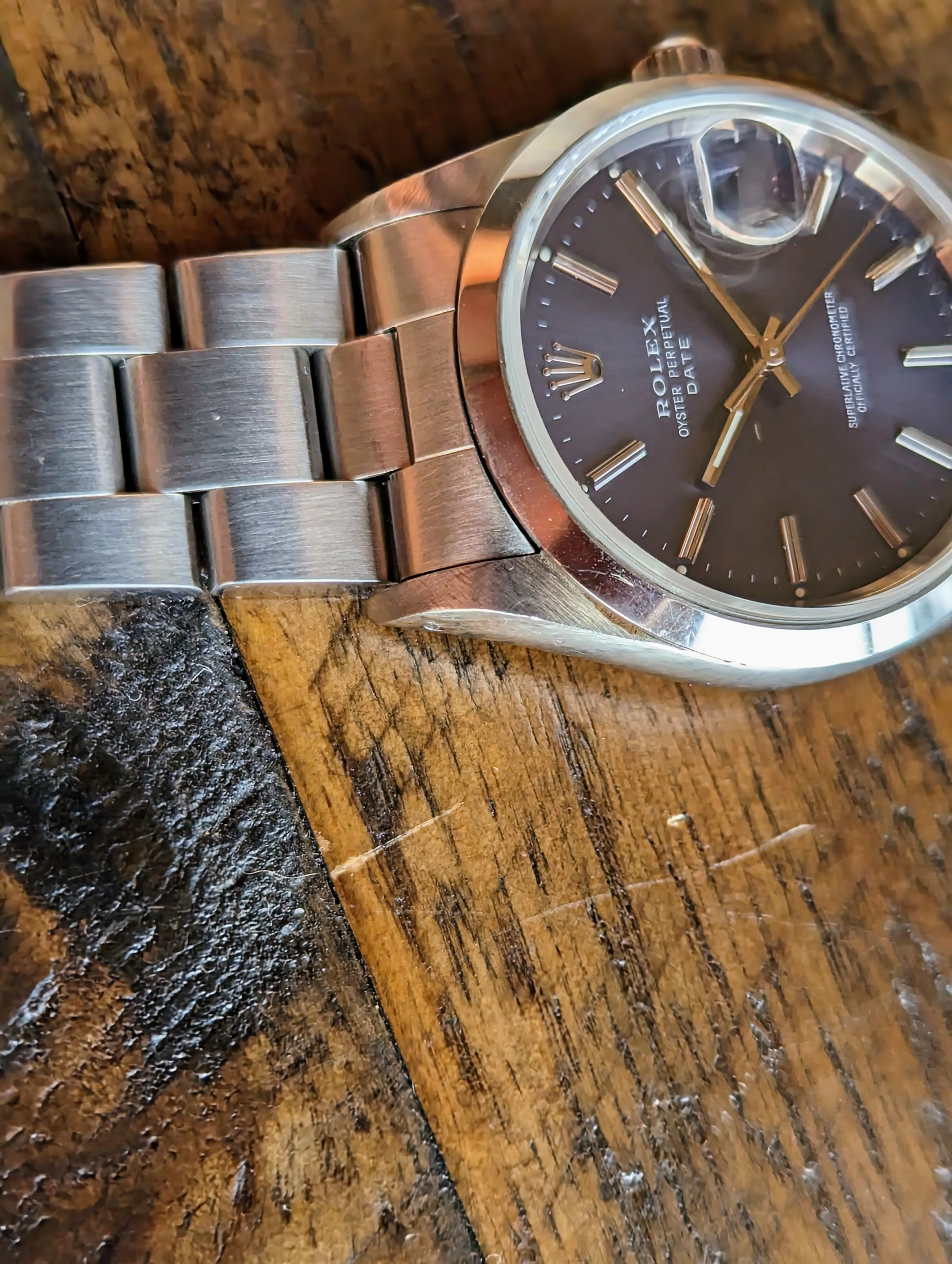 Rolex Date 15200 - Blue dial w/ unpolished case.