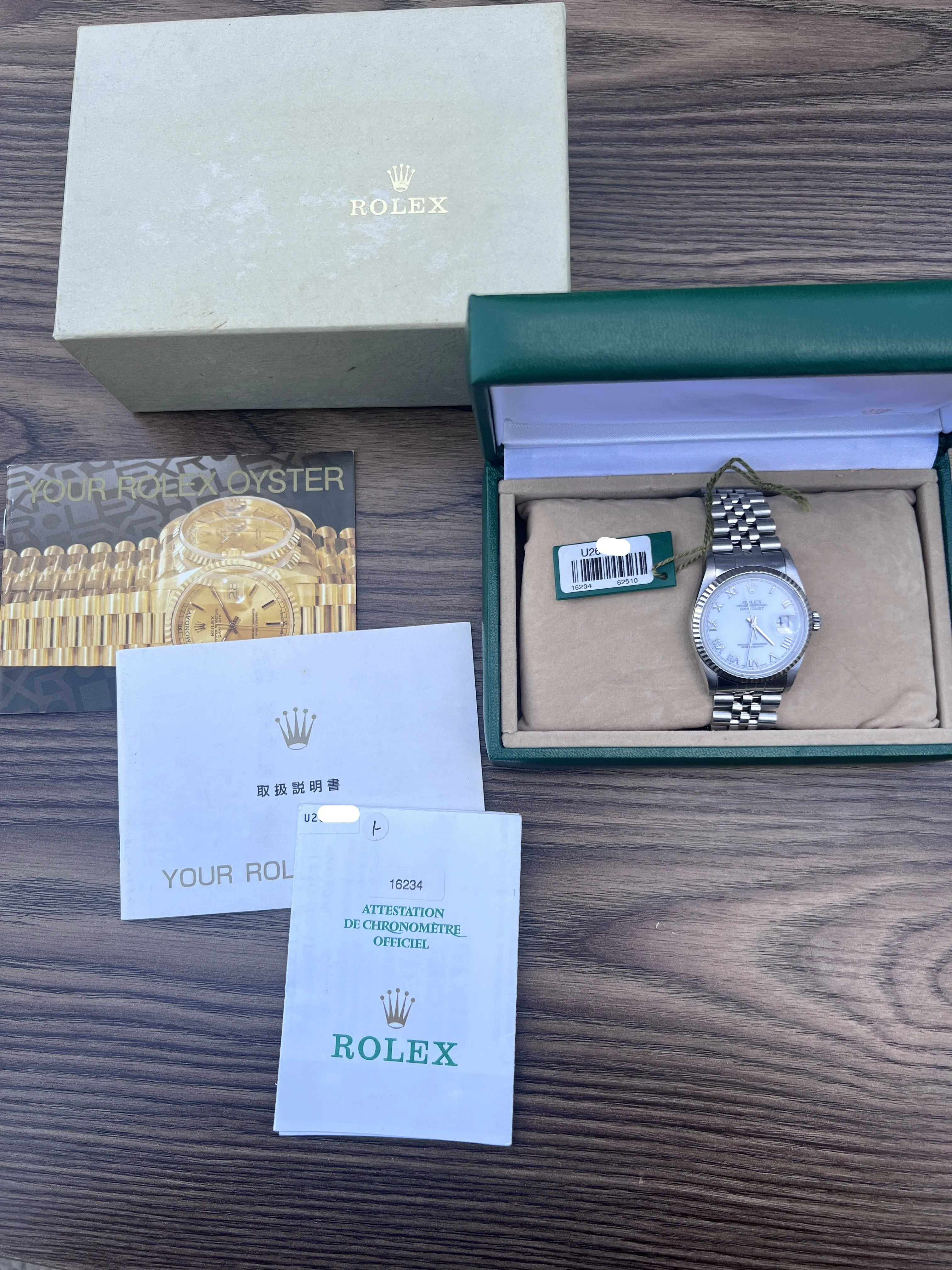 Rolex Datejust 16234 - Full Set - White Roman