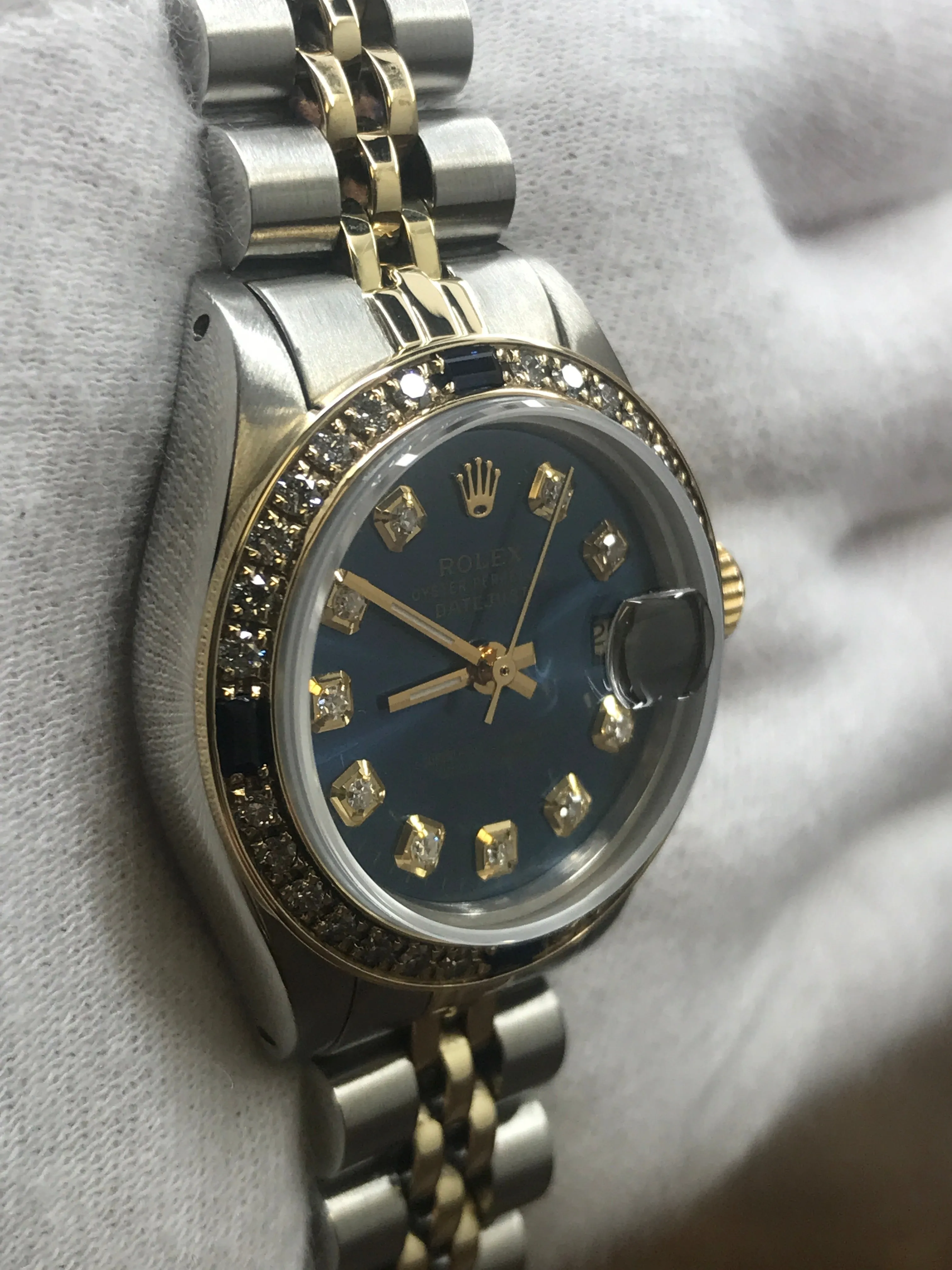 Rolex Datejust 26mm 6917 Blue Custom Diamond Dial Automatic Women's Watch