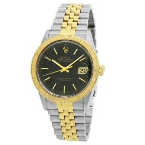 Rolex Datejust Turn-o-graph 16263 Black Dial Automatic Watch