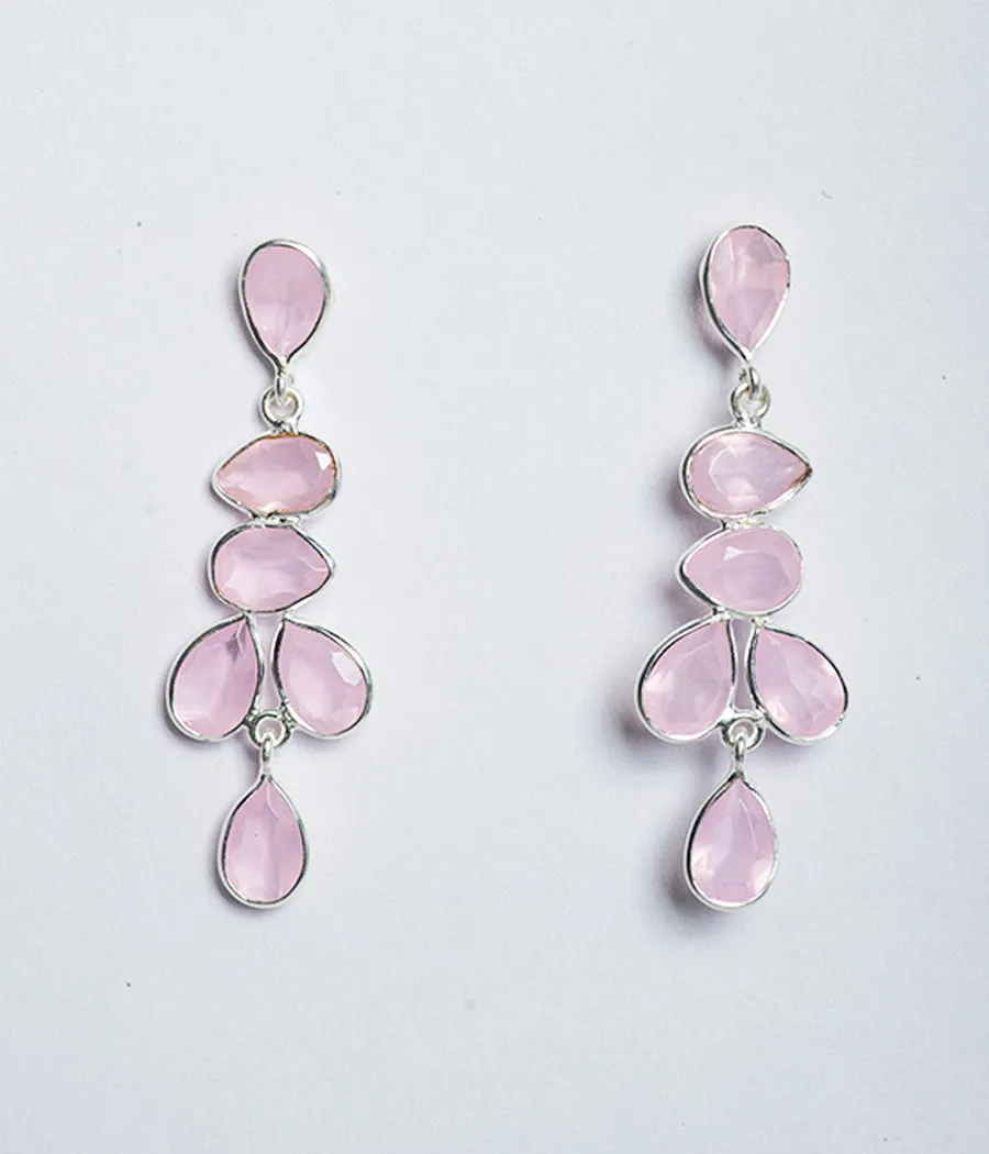 Rose Chalcedony Latkan Earrings