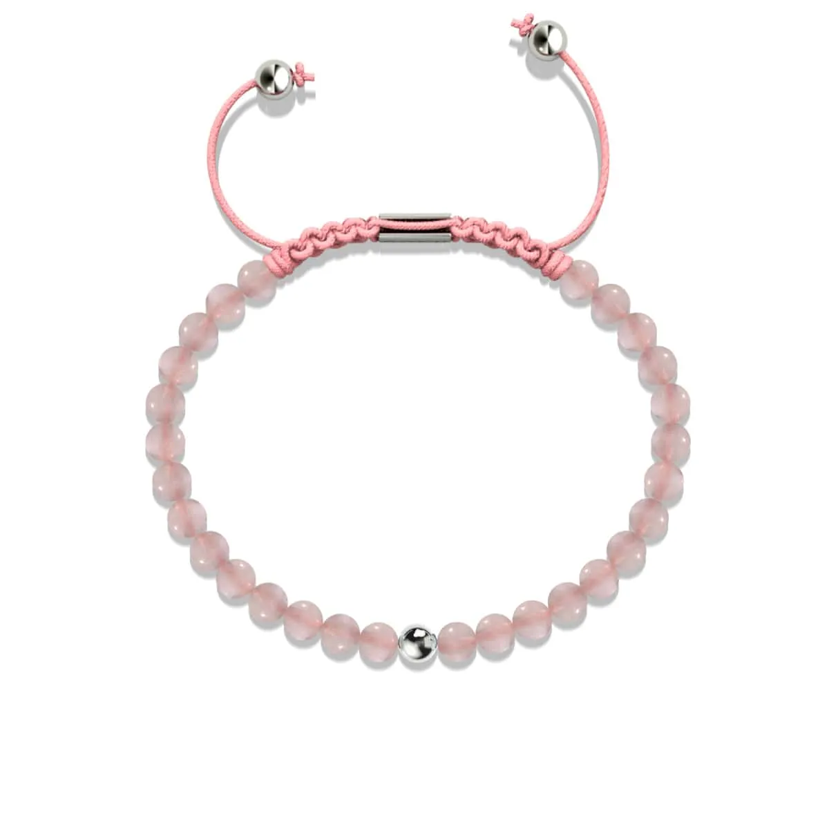 Rose Quartz | .925 Sterling Silver | Focus Gemstone Macrame Bracelet
