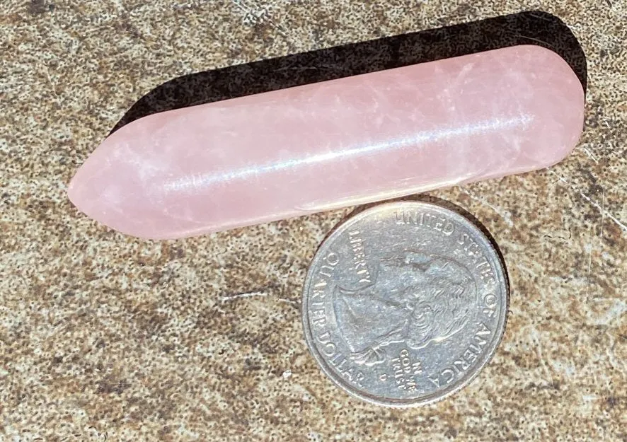 Rose Quartz Crystal Massage Wand / Mini-Wand - Heal emotional trauma, Self-love