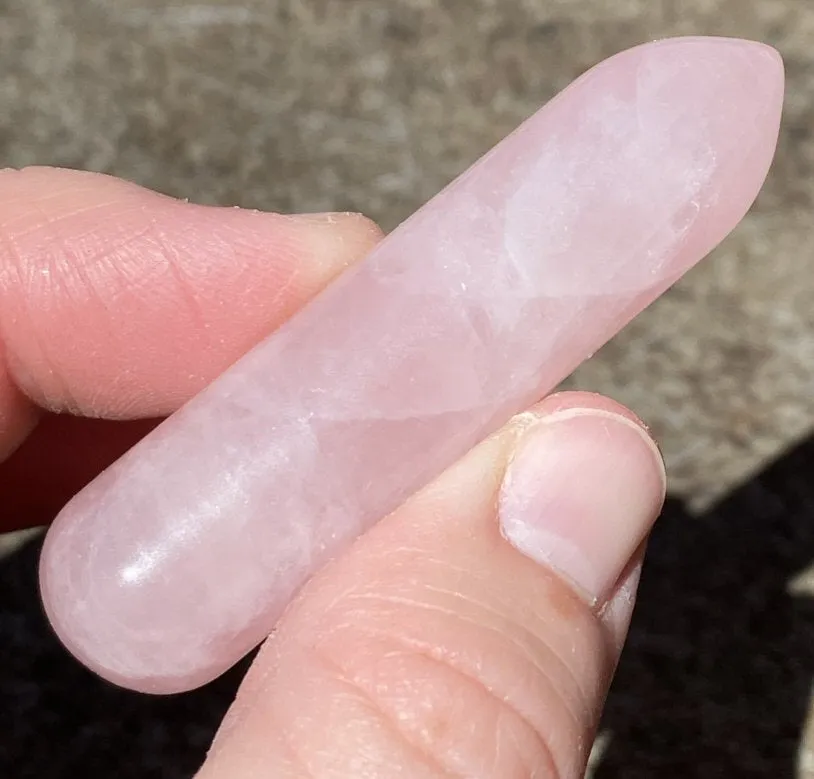 Rose Quartz Crystal Massage Wand / Mini-Wand - Heal emotional trauma, Self-love