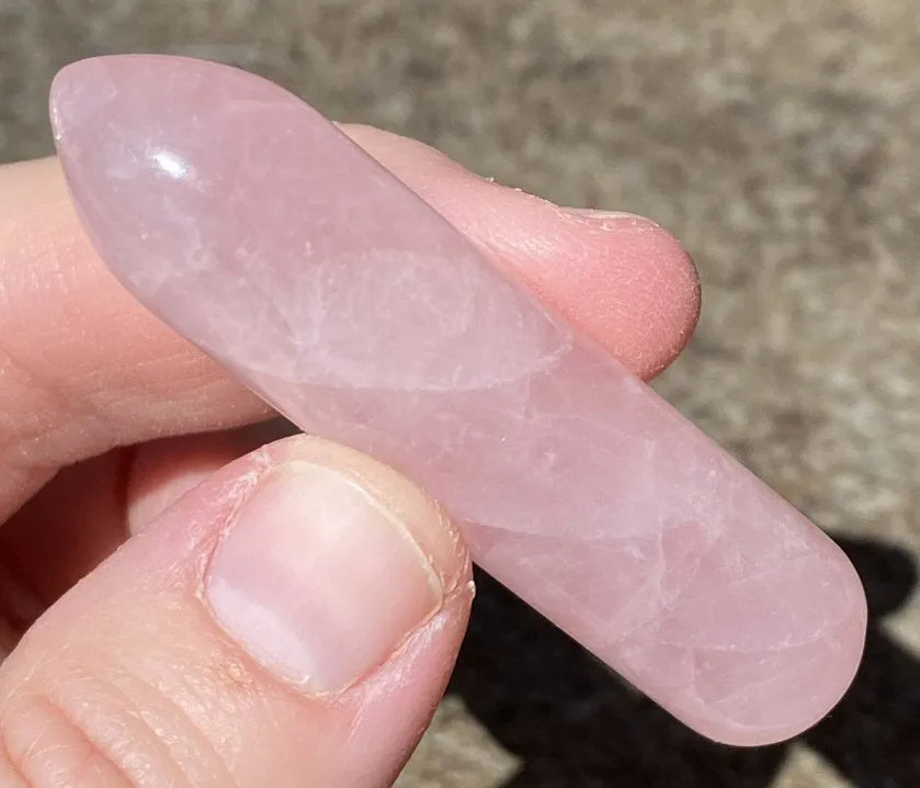 Rose Quartz Crystal Massage Wand / Mini-Wand - Heal emotional trauma, Self-love