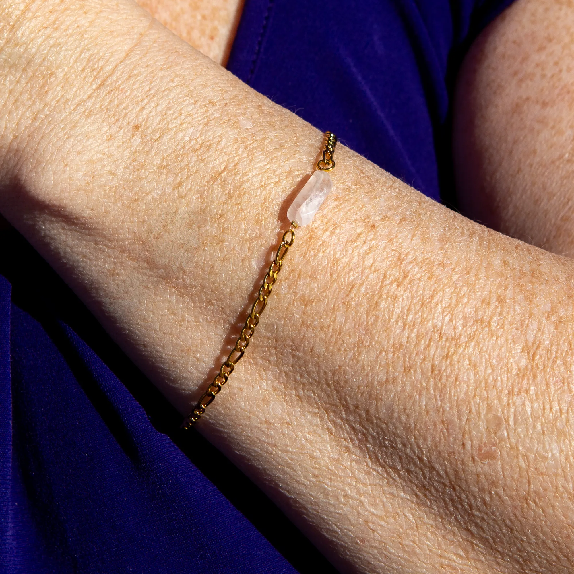 Rose Quartz - Fig Chain Bracelet