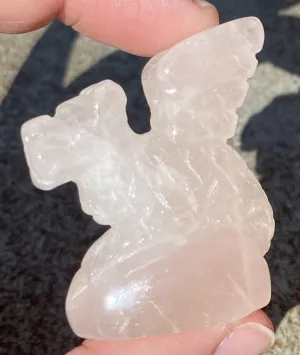 Rose Quartz Medieval Style DRAGON Totem - Love, Courage