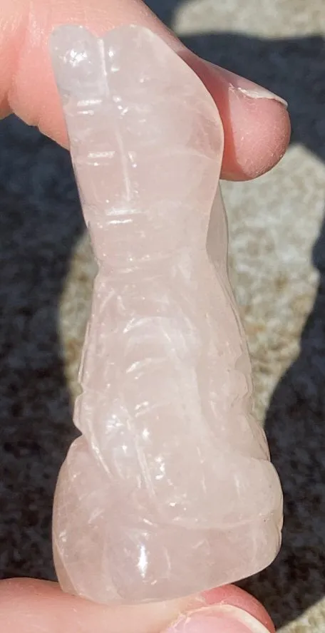 Rose Quartz Medieval Style DRAGON Totem - Love, Courage