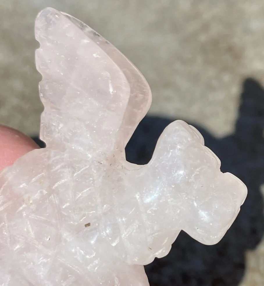 Rose Quartz Medieval Style DRAGON Totem - Love, Courage