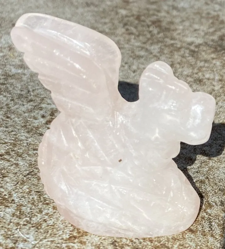 Rose Quartz Medieval Style DRAGON Totem - Love, Courage