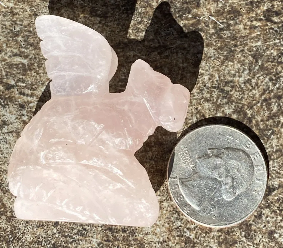 ROSE QUARTZ Medieval Style DRAGON Totem - Stone of Love