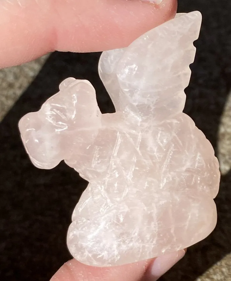 ROSE QUARTZ Medieval Style DRAGON Totem - Stone of Love