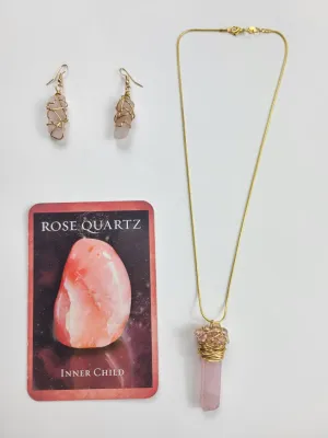 Rose Quartz Necklace Set