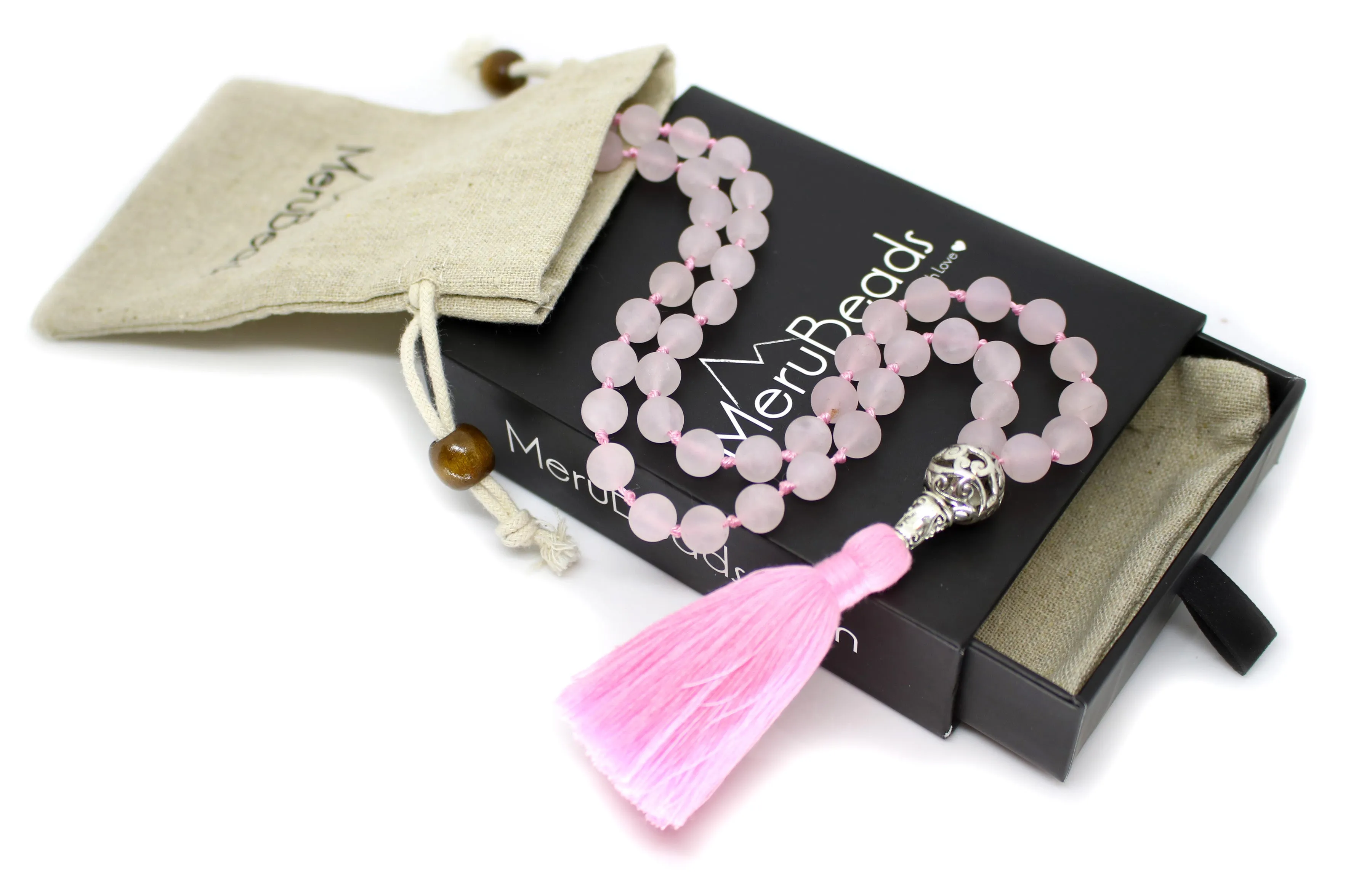 Rose Quartz Pocket Mala - 54 Beads Mini Mala