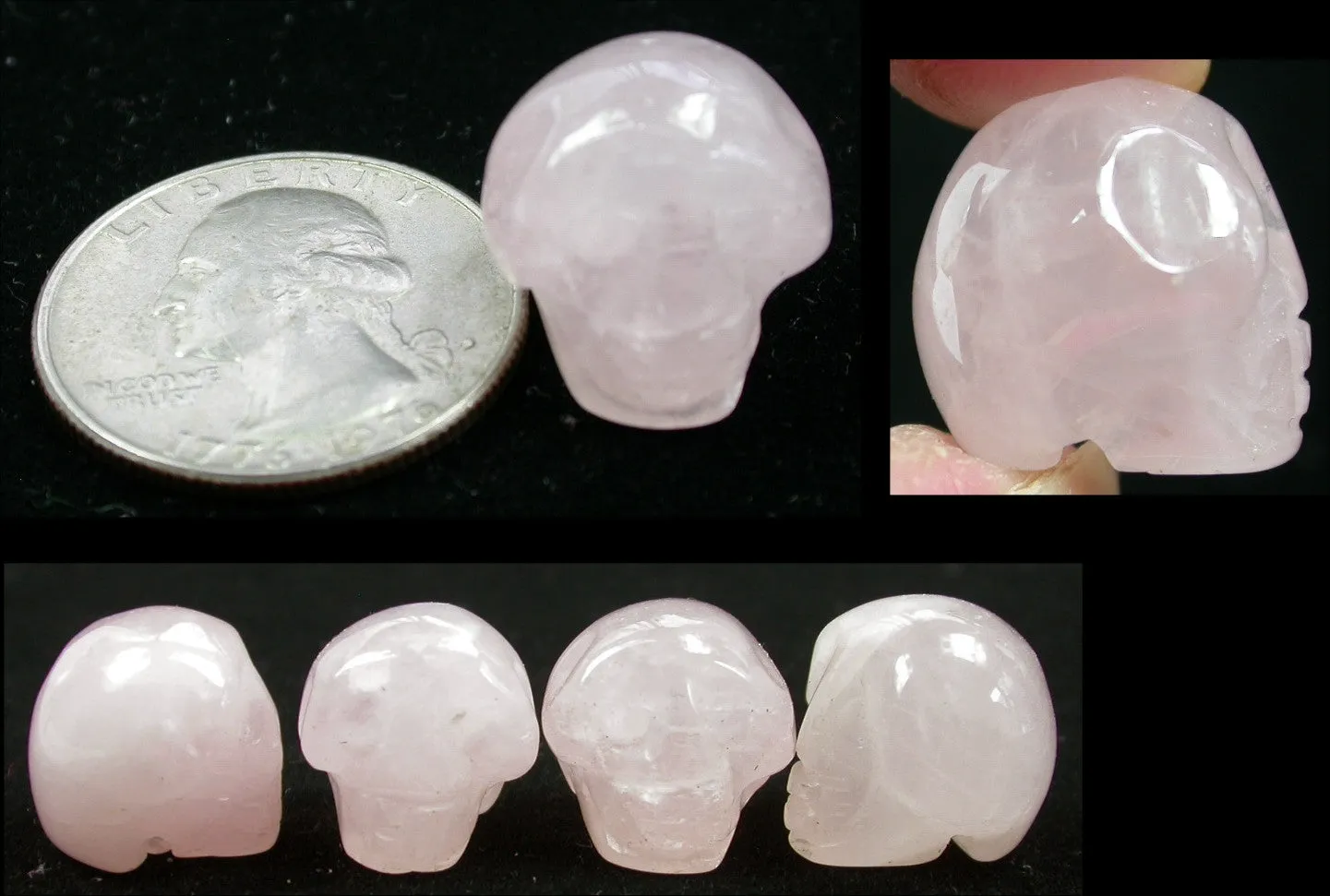 ROSE QUARTZ Pocket Sized Crystal Skull - Stone of LOVE!
