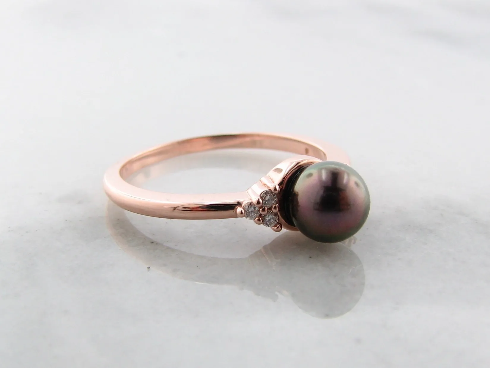 Rose White Gold Two Tone Diamond Stacking Ring, Gondola