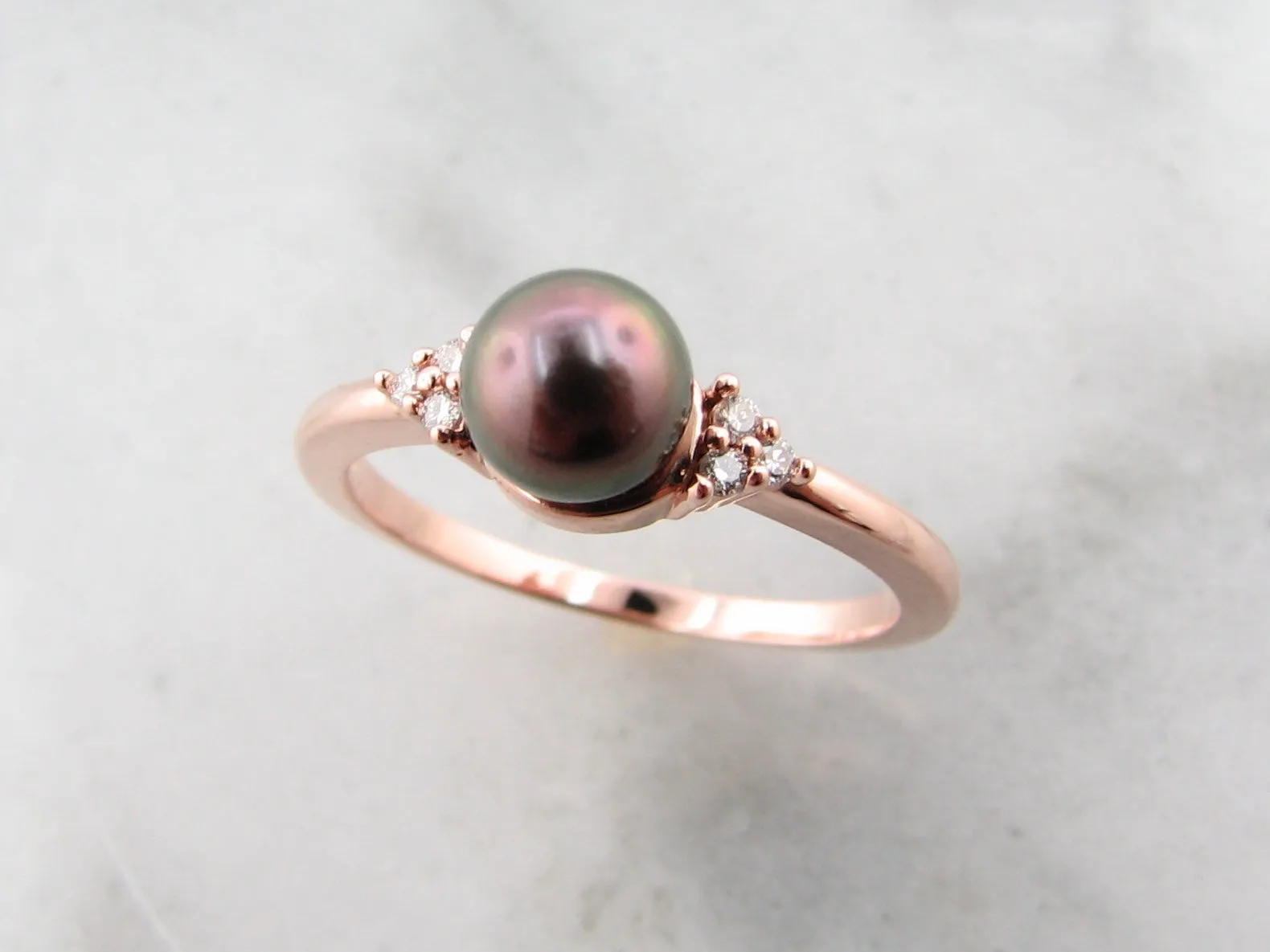 Rose White Gold Two Tone Diamond Stacking Ring, Gondola