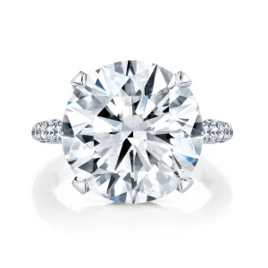 Round Cut 9.30 ct Platinum Diamond Engagement Ring (Pre-Order)