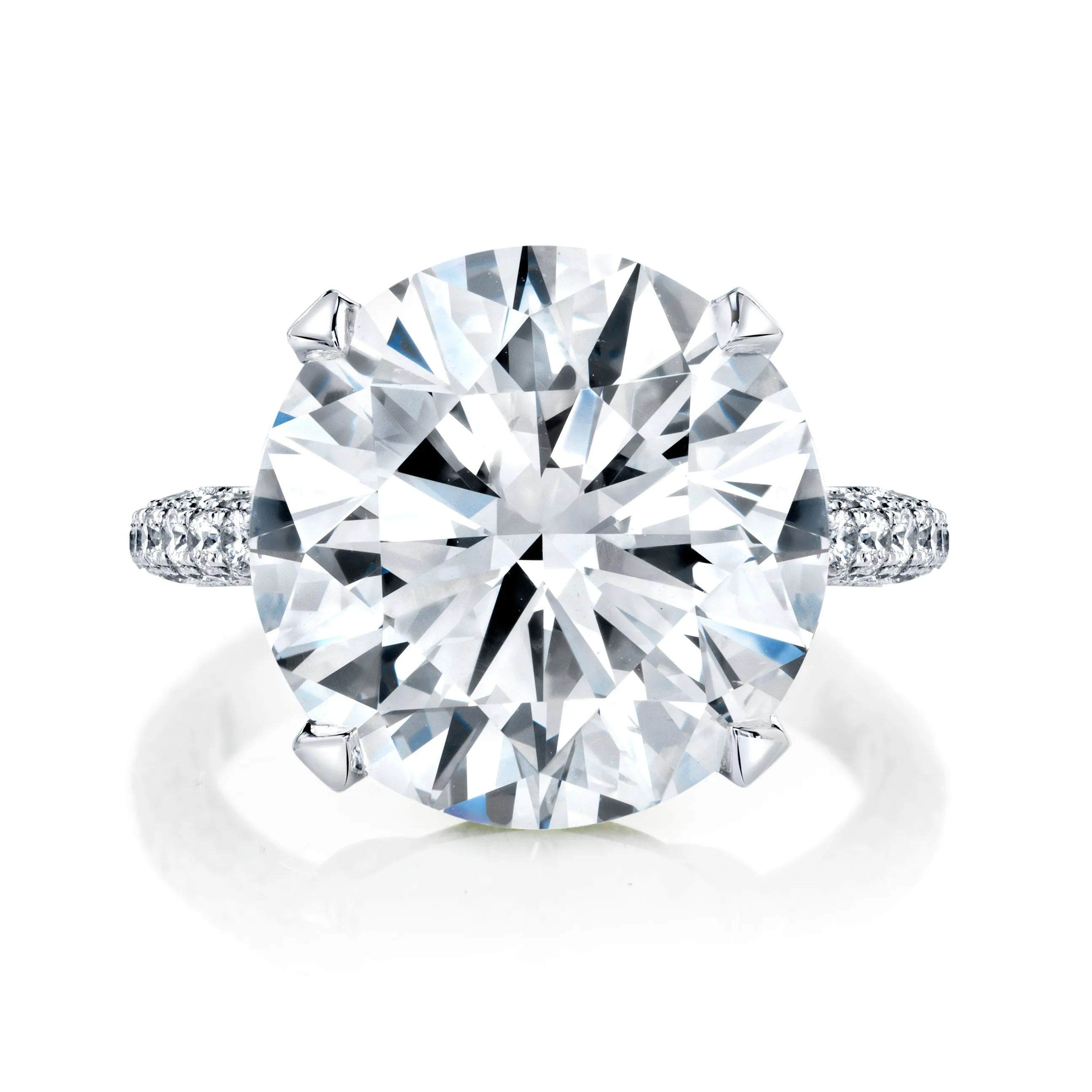 Round Cut 9.30 ct Platinum Diamond Engagement Ring (Pre-Order)