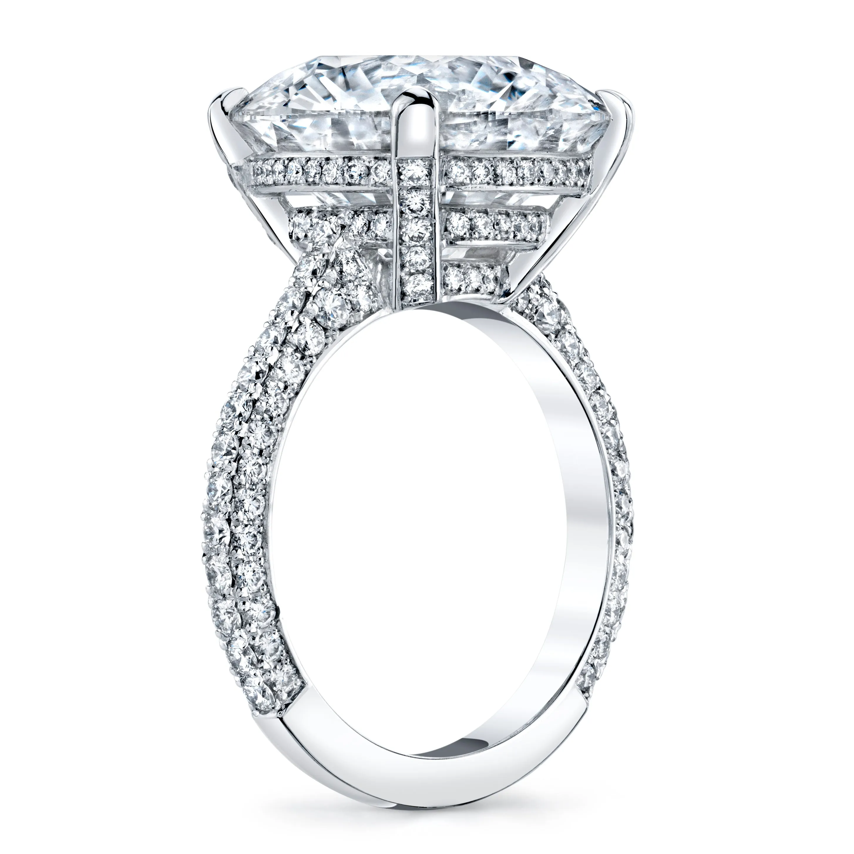 Round Cut 9.30 ct Platinum Diamond Engagement Ring (Pre-Order)