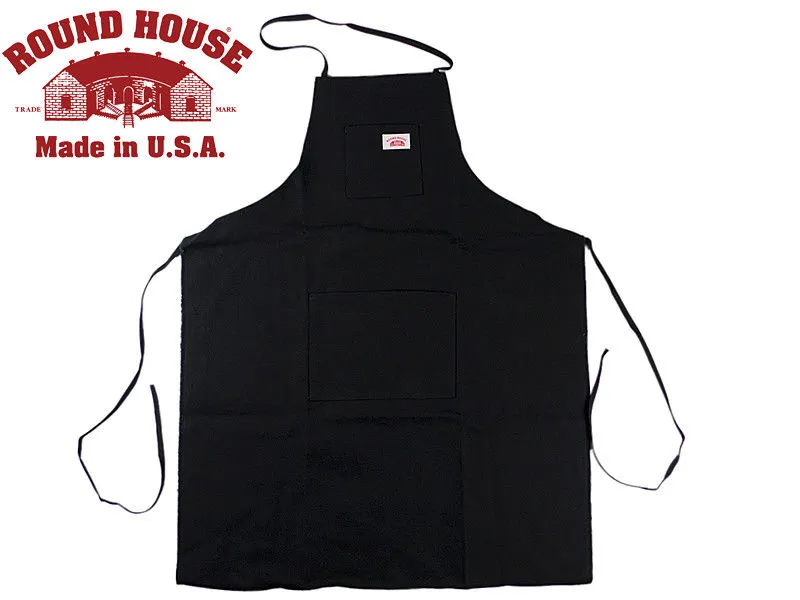 Round House Shop Apron 12 oz Denim or Duck Black Brown Blue BBQ Work - Made In USA