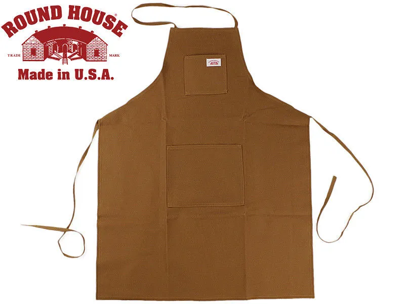 Round House Shop Apron 12 oz Denim or Duck Black Brown Blue BBQ Work - Made In USA