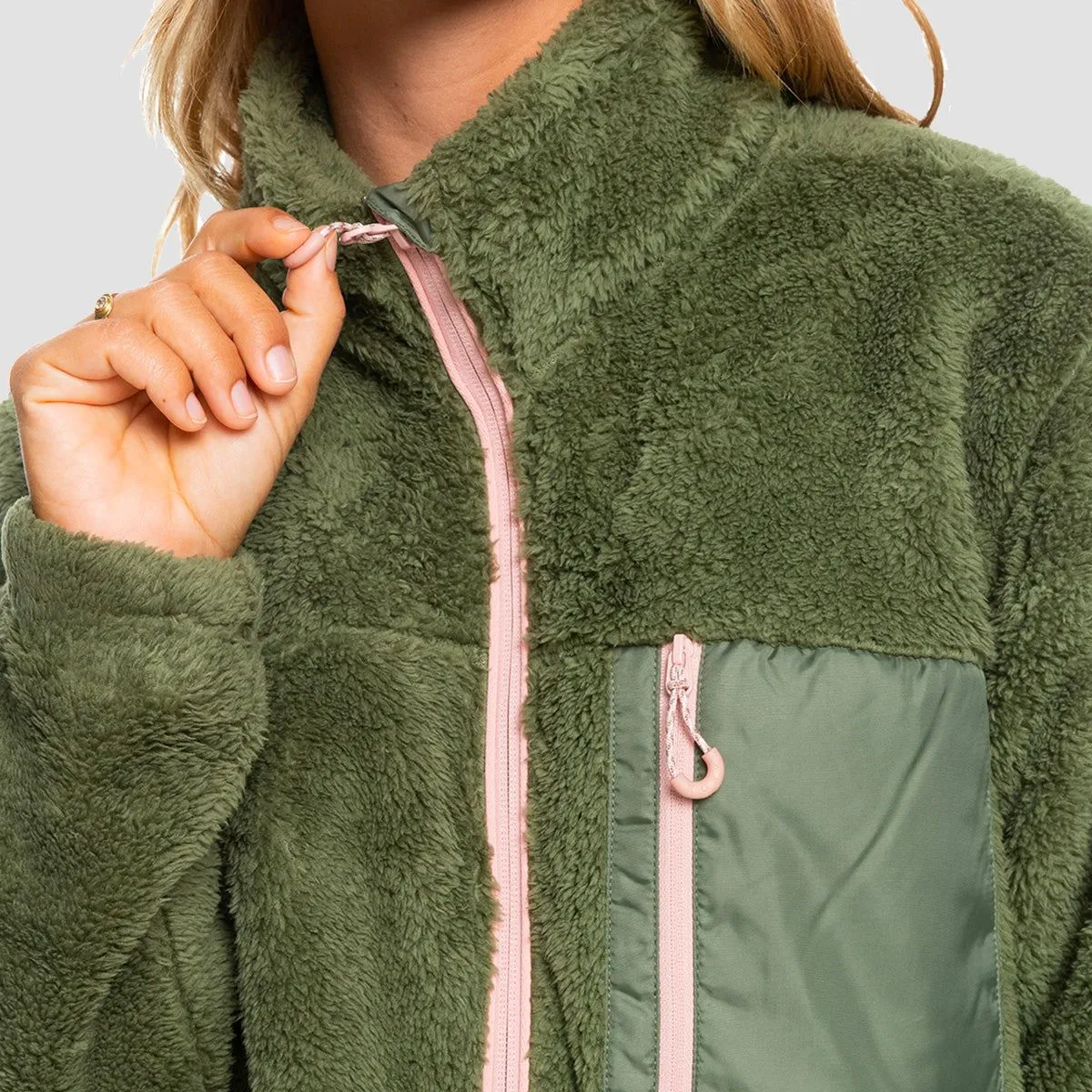Roxy Alabama Zip Up Fleece Deep Lichen Green - Womens