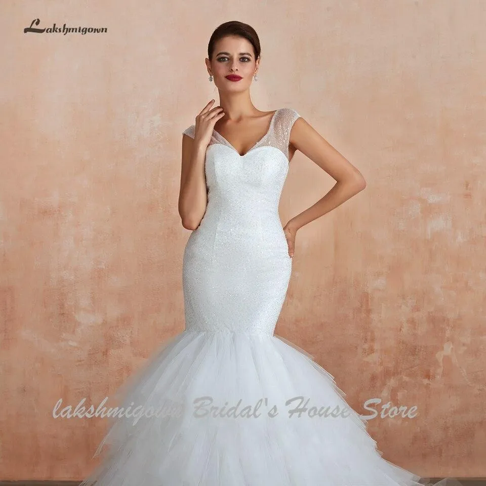 Roycebridal Dubai African Mermaid Wedding Dress Lace Up Back Luxury