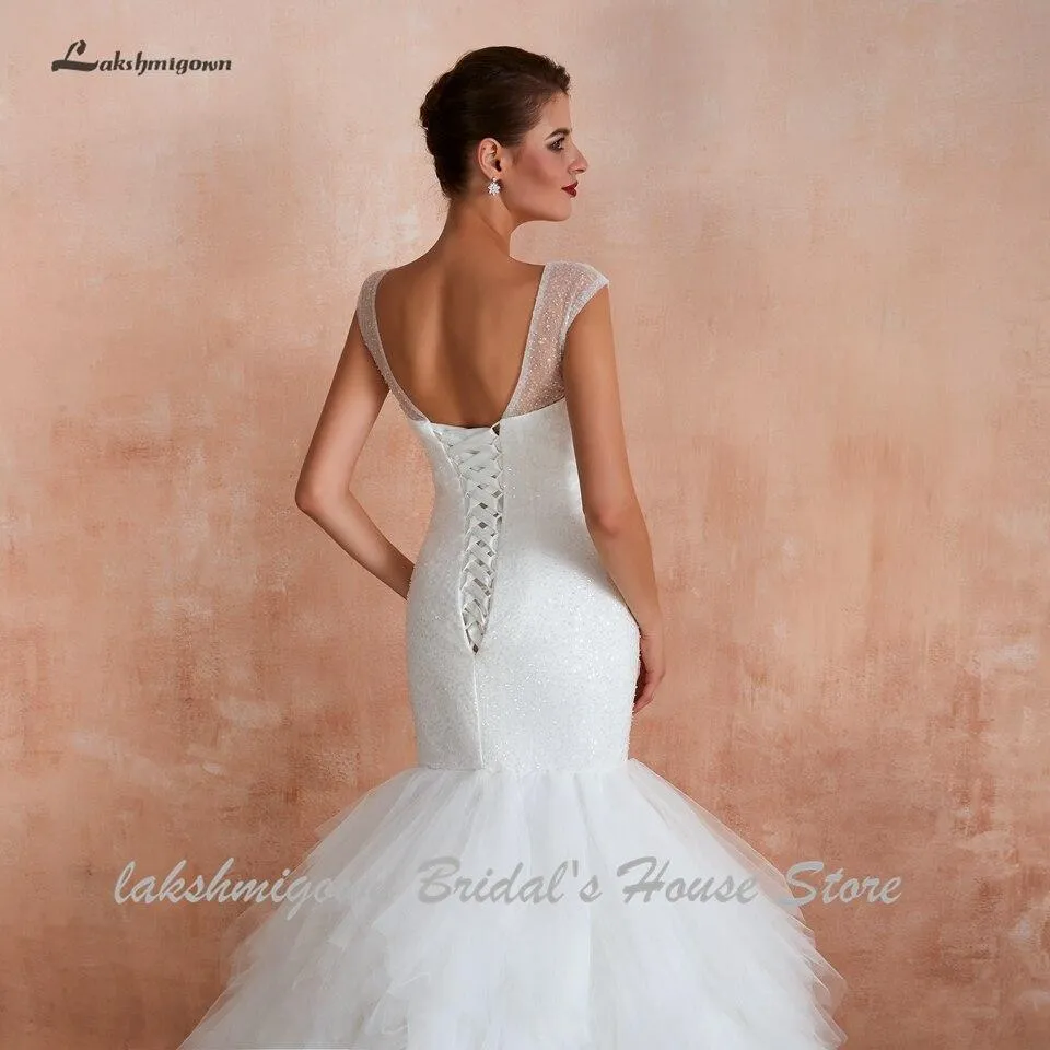 Roycebridal Dubai African Mermaid Wedding Dress Lace Up Back Luxury