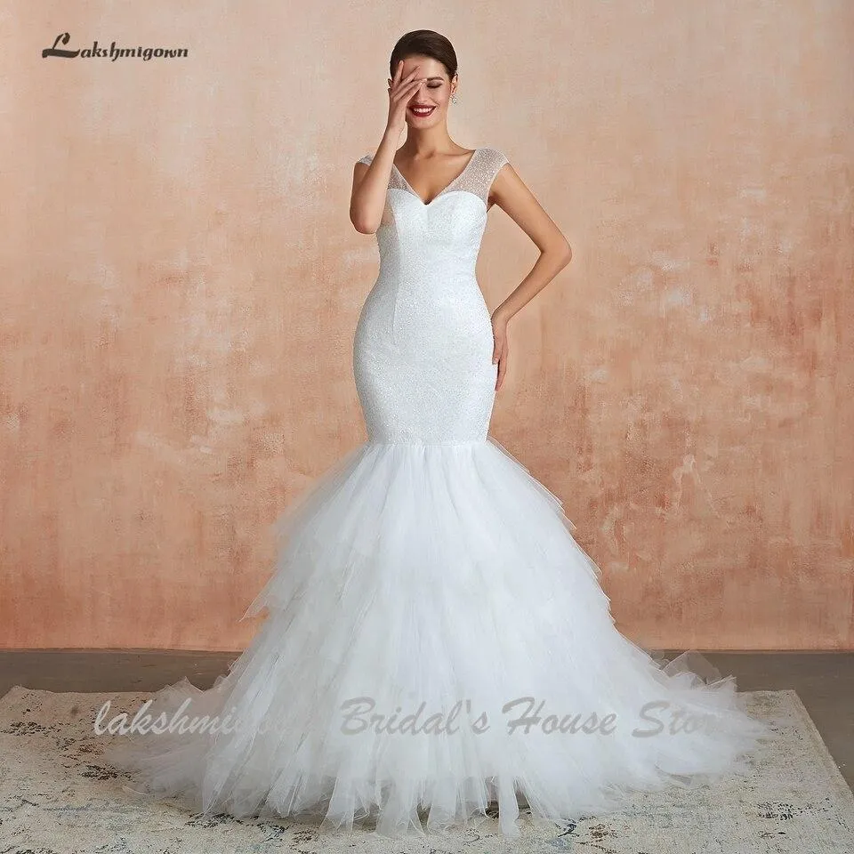 Roycebridal Dubai African Mermaid Wedding Dress Lace Up Back Luxury