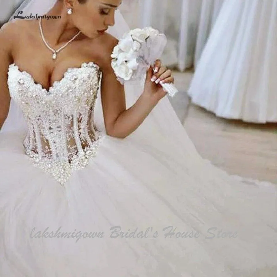 Roycebridal Luxury Saudi Arabia Ball Gown Wedding Dresses For Bride