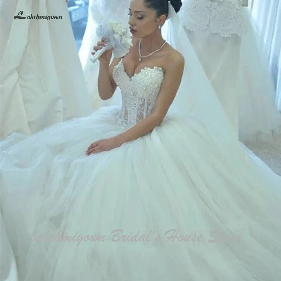 Roycebridal Luxury Saudi Arabia Ball Gown Wedding Dresses For Bride