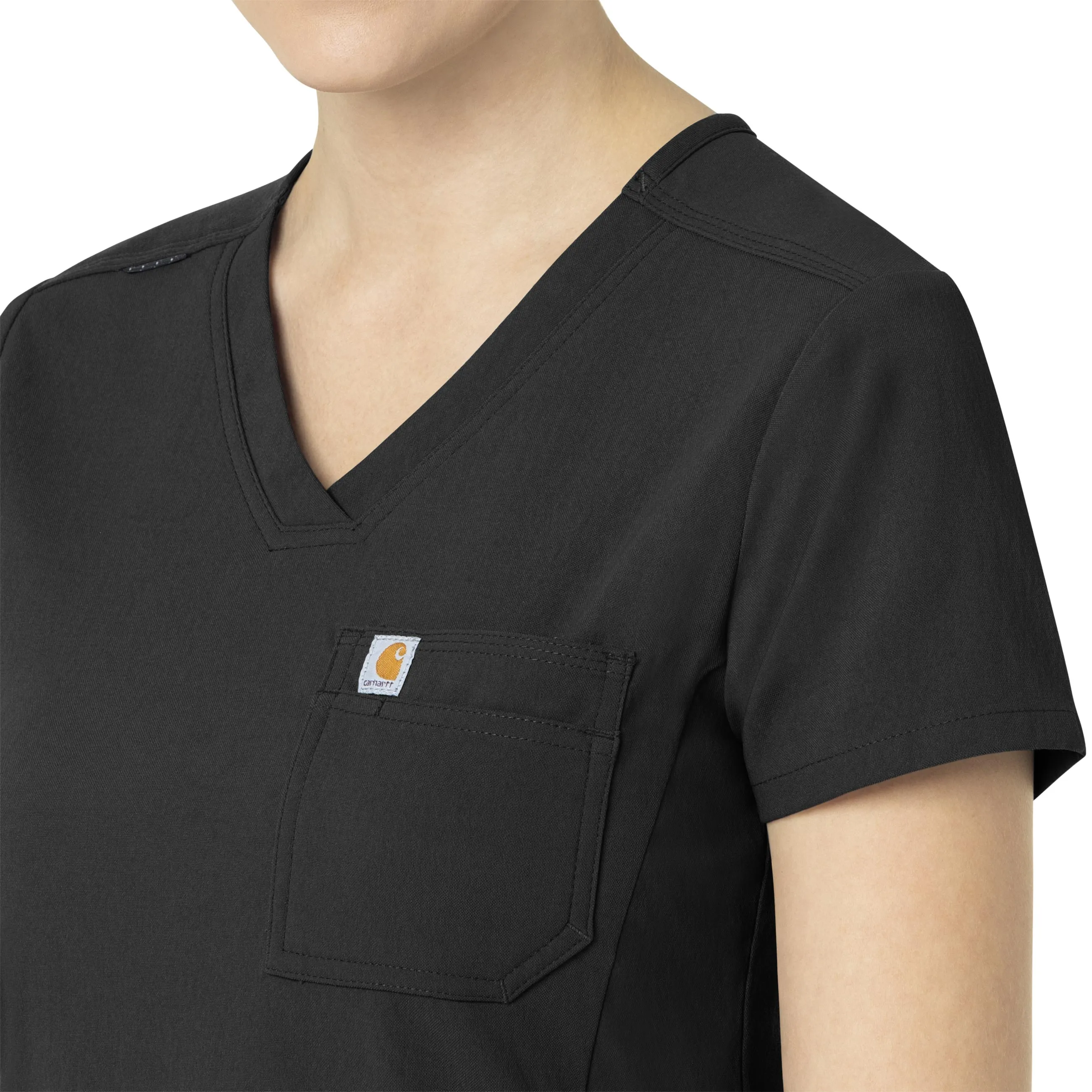 Rugged Flex Peak C12137 Tuck-In Scrub Top Black