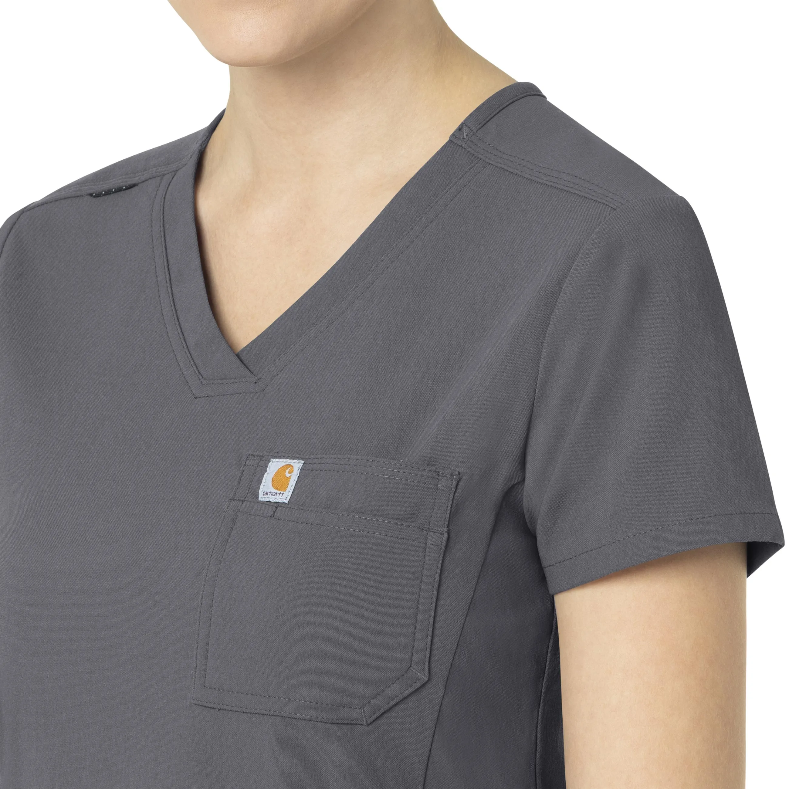 Rugged Flex Peak C12137 Tuck-In Scrub Top Pewter