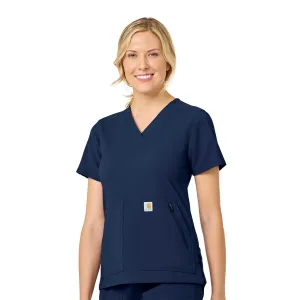 Rugged Flex Peak C12237 4-Pocket V-Neck Scrub Top Navy
