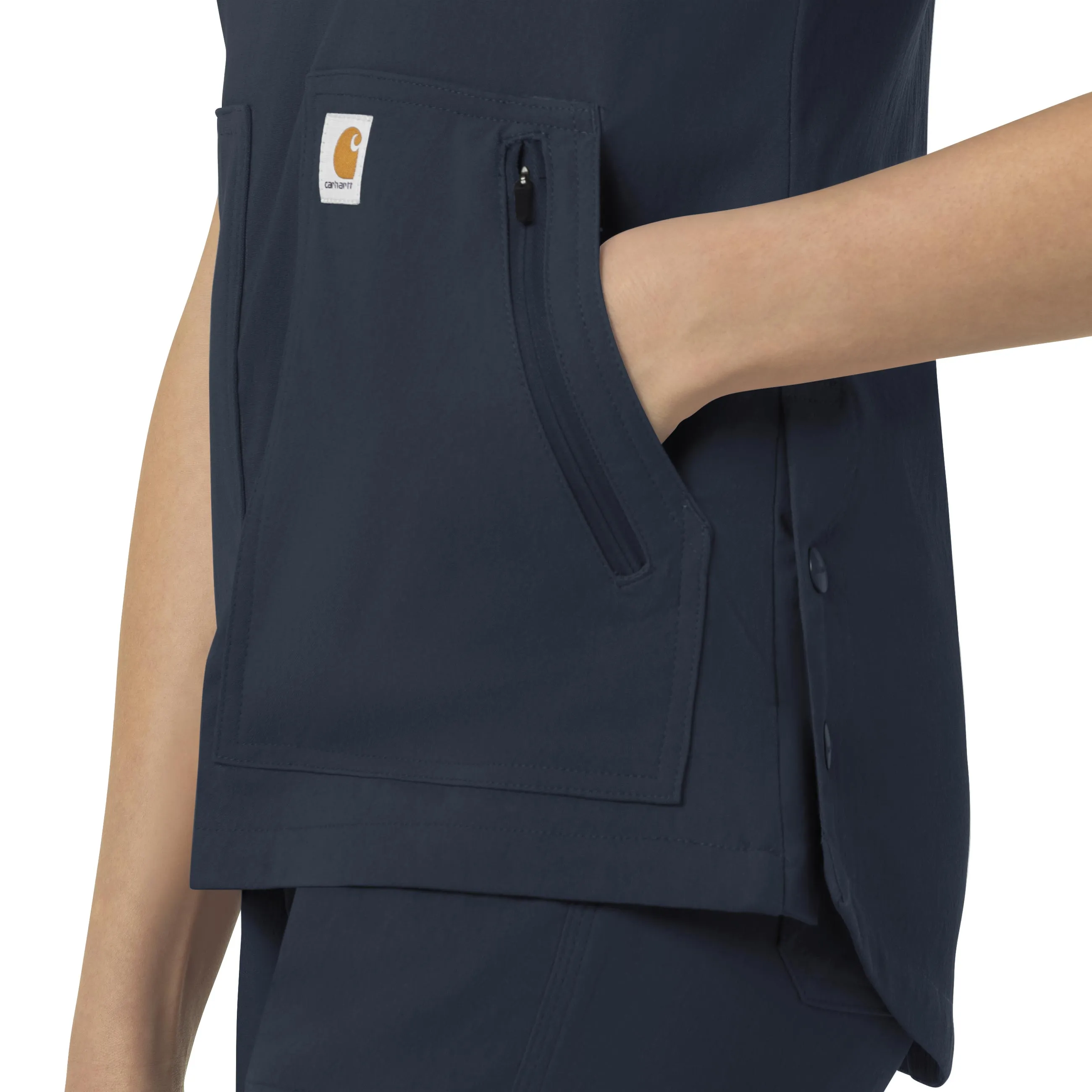 Rugged Flex Peak C12237 4-Pocket V-Neck Scrub Top Navy