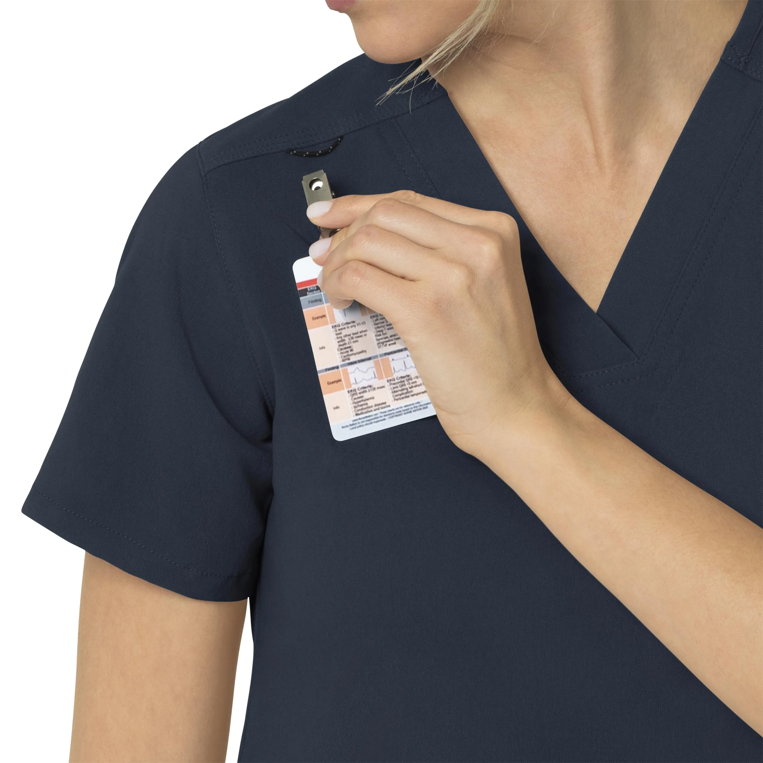 Rugged Flex Peak C12237 4-Pocket V-Neck Scrub Top Navy