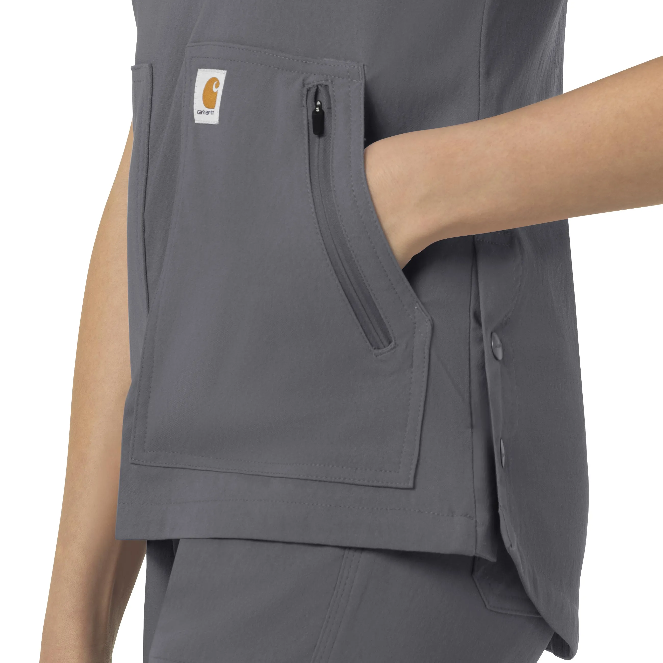 Rugged Flex Peak C12237 4-Pocket V-Neck Scrub Top Pewter