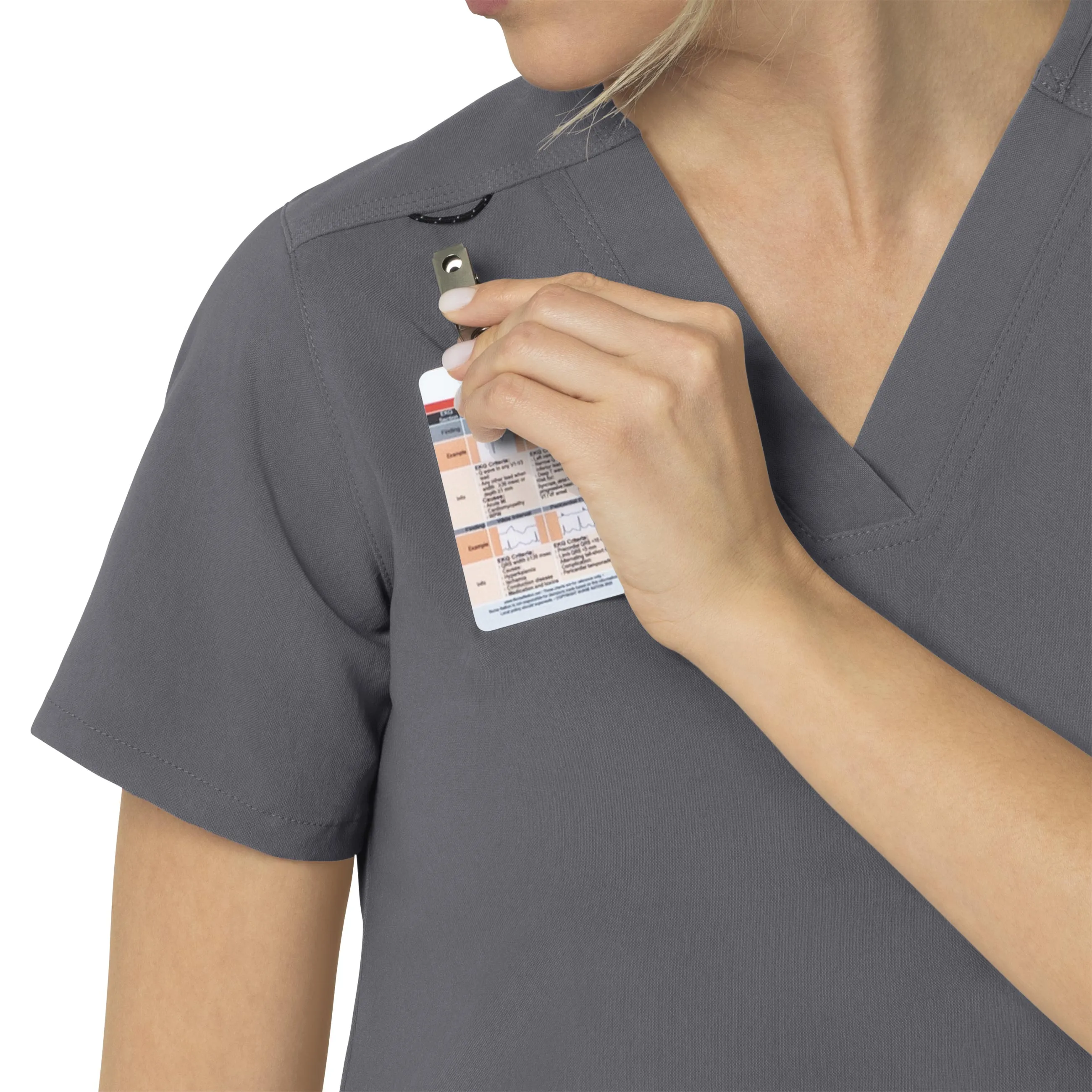 Rugged Flex Peak C12237 4-Pocket V-Neck Scrub Top Pewter
