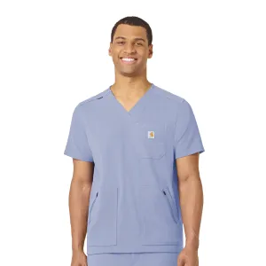 Rugged Flex Peak C15037 Men's 5-Pocket V-Neck Scrub Top Ceil Blue