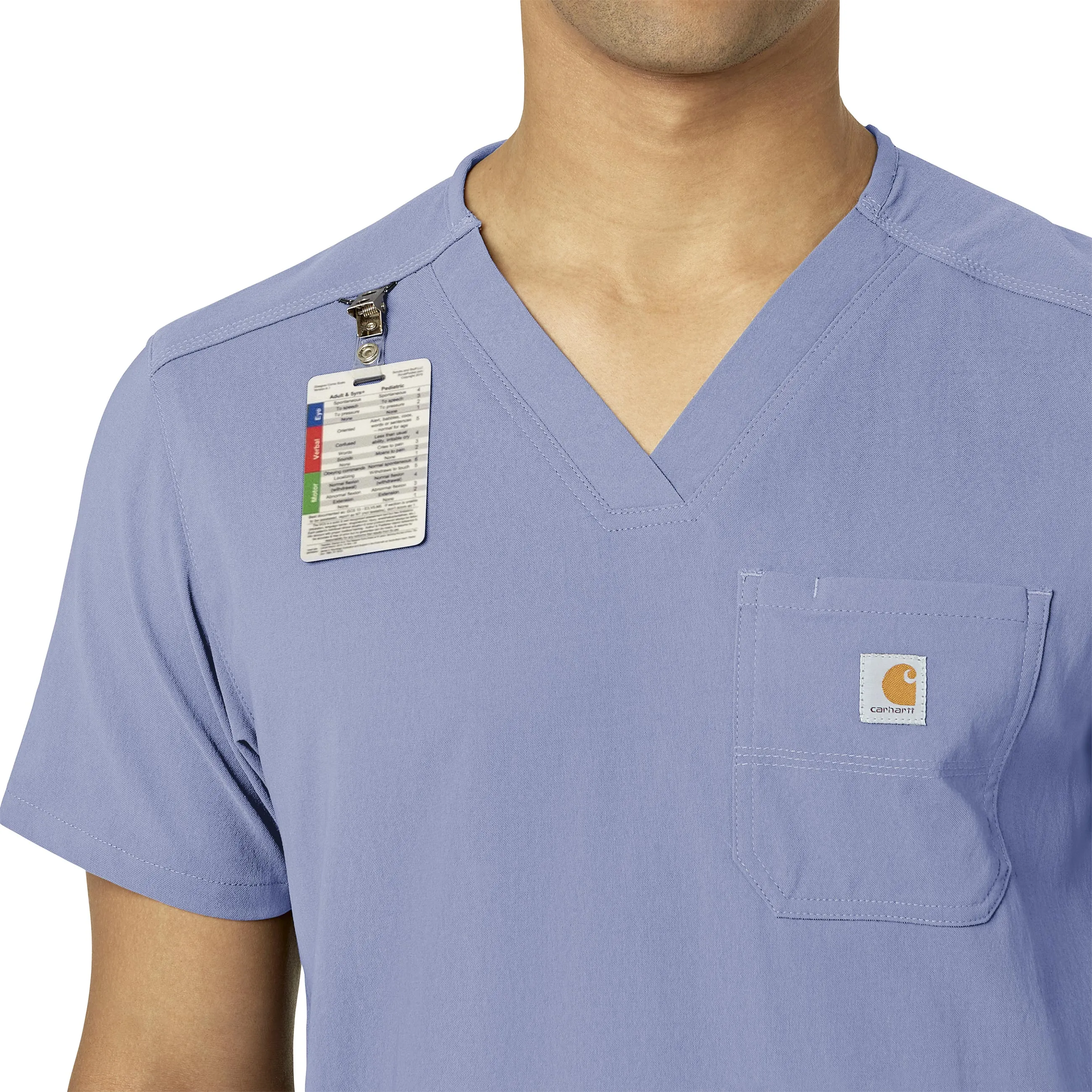 Rugged Flex Peak C15037 Men's 5-Pocket V-Neck Scrub Top Ceil Blue