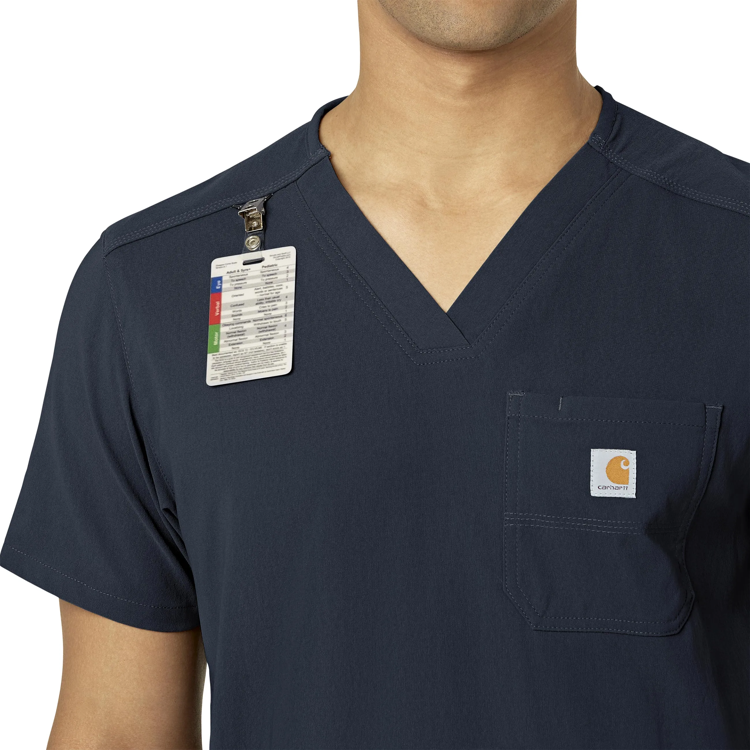 Rugged Flex Peak C15037 Men's 5-Pocket V-Neck Scrub Top Navy