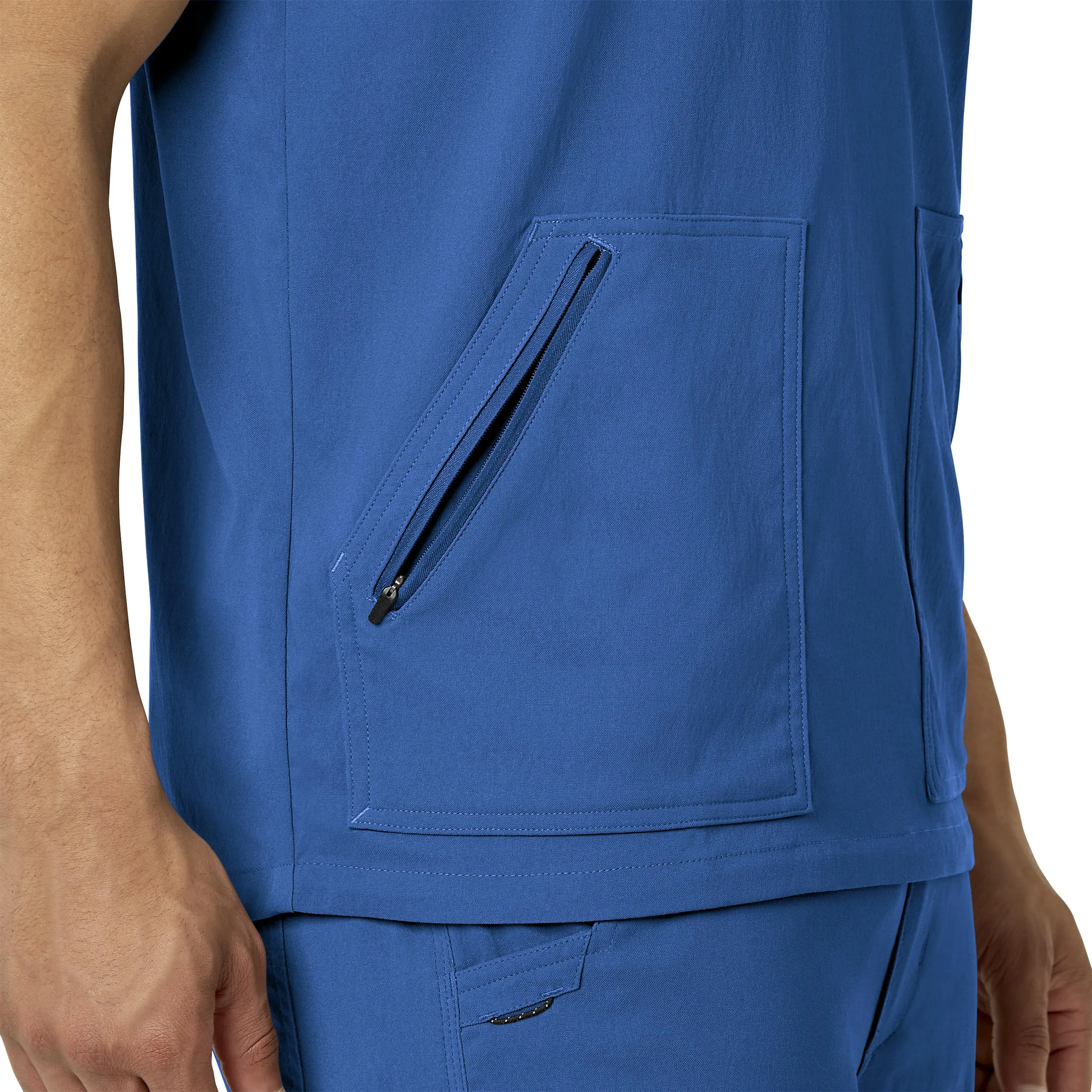 Rugged Flex Peak C15037 Men's 5-Pocket V-Neck Scrub Top Royal