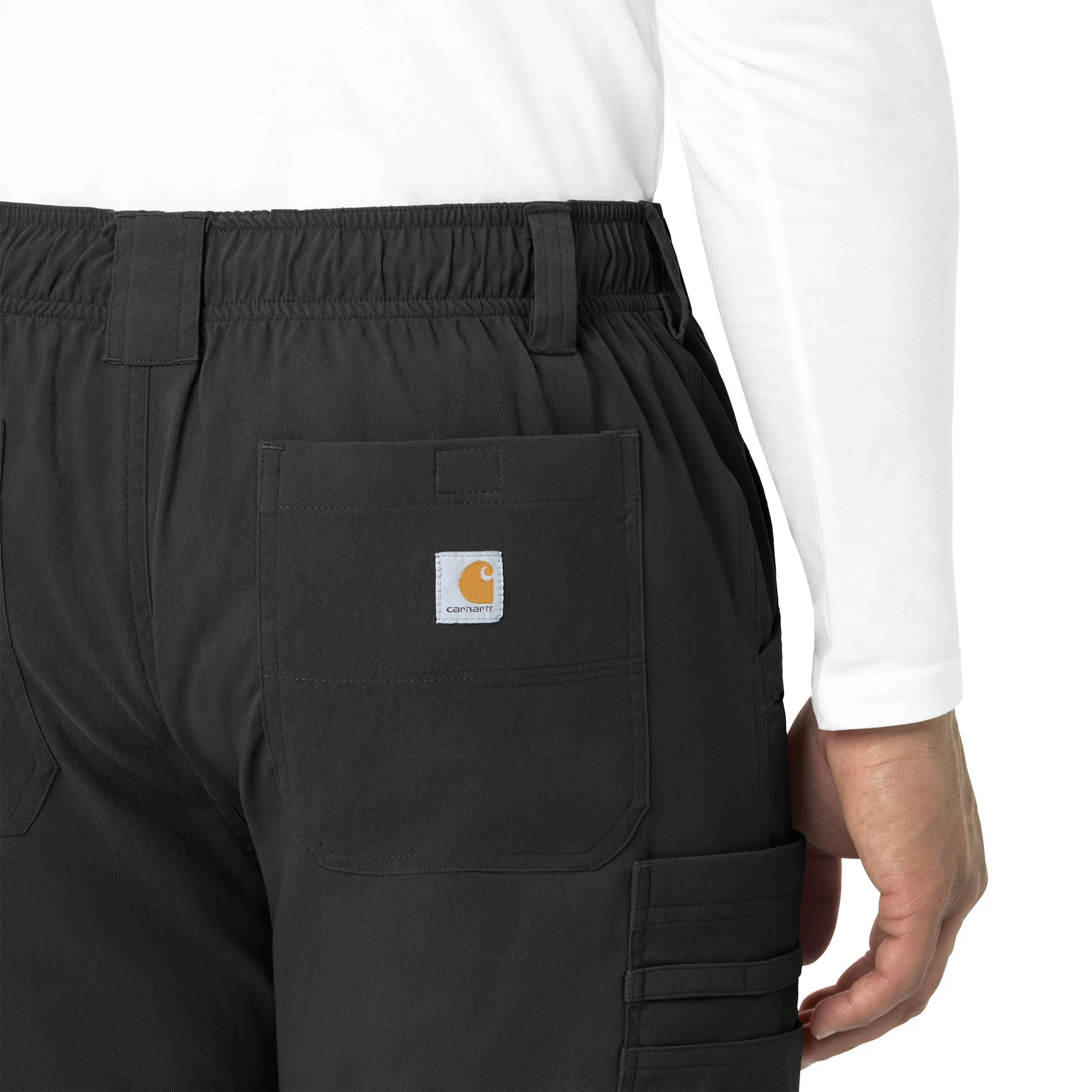 Rugged Flex Peak C55037 Men's Straight Leg Cargo Scrub Pants Black