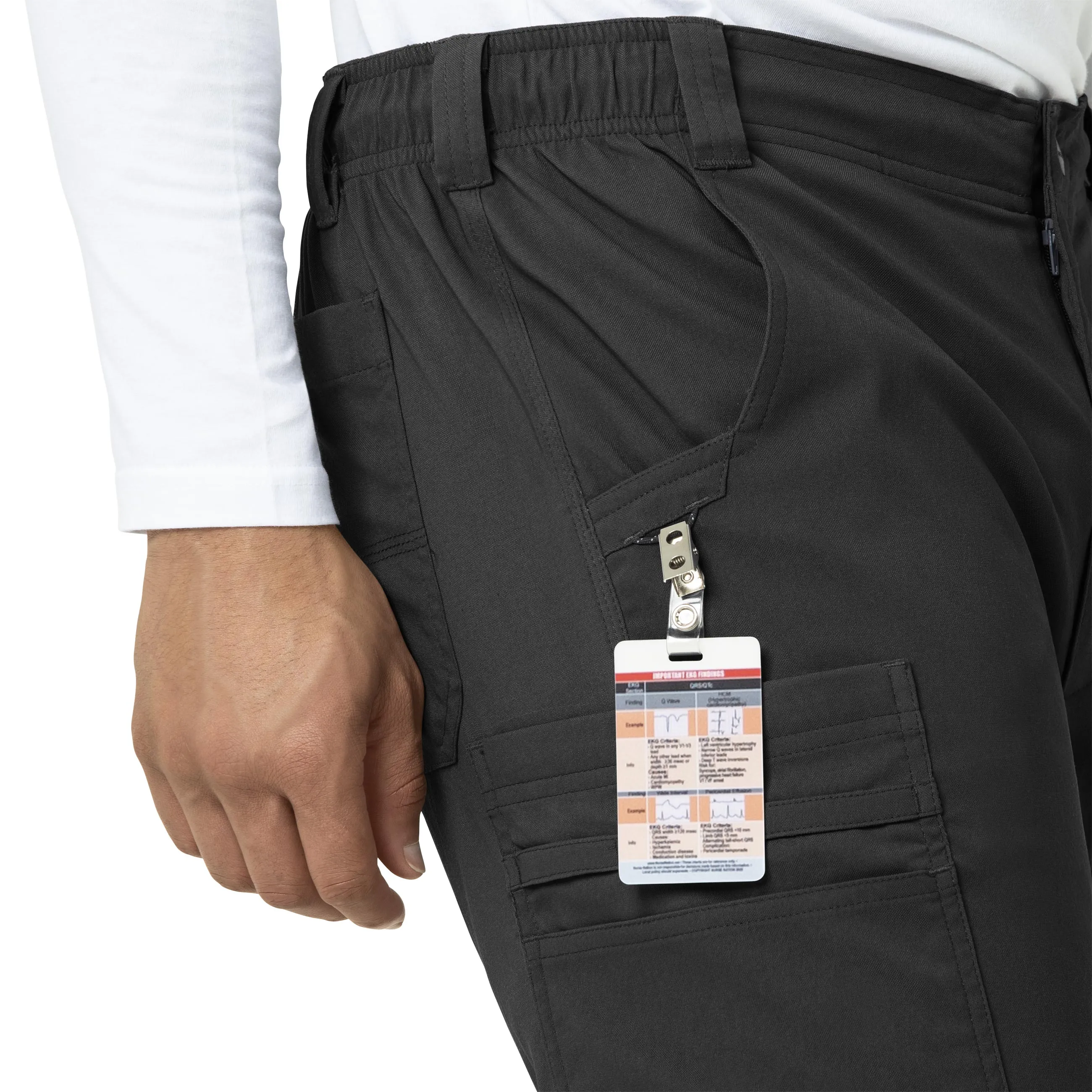 Rugged Flex Peak C55037 Men's Straight Leg Cargo Scrub Pants Black