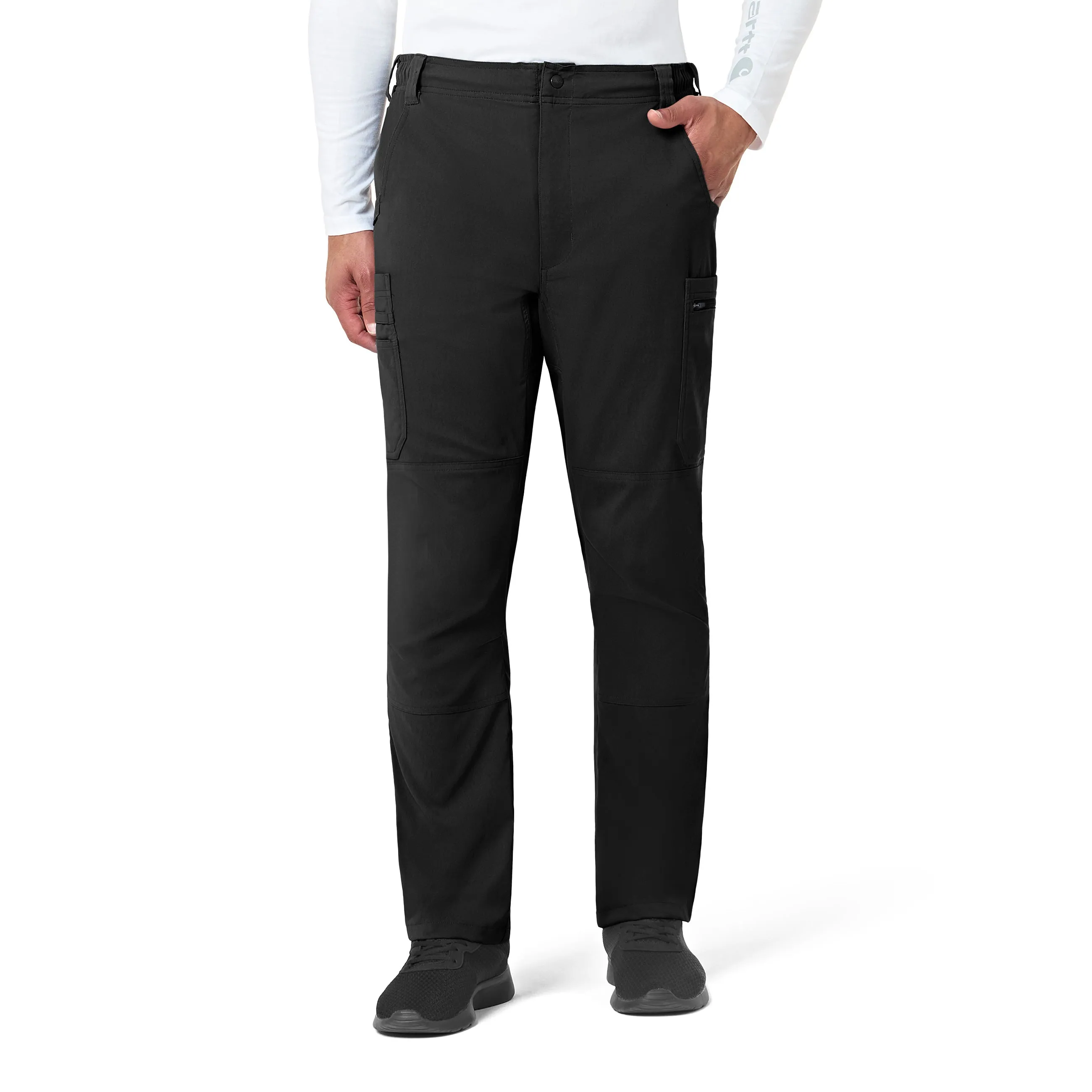 Rugged Flex Peak C55037 Men's Straight Leg Cargo Scrub Pants Black