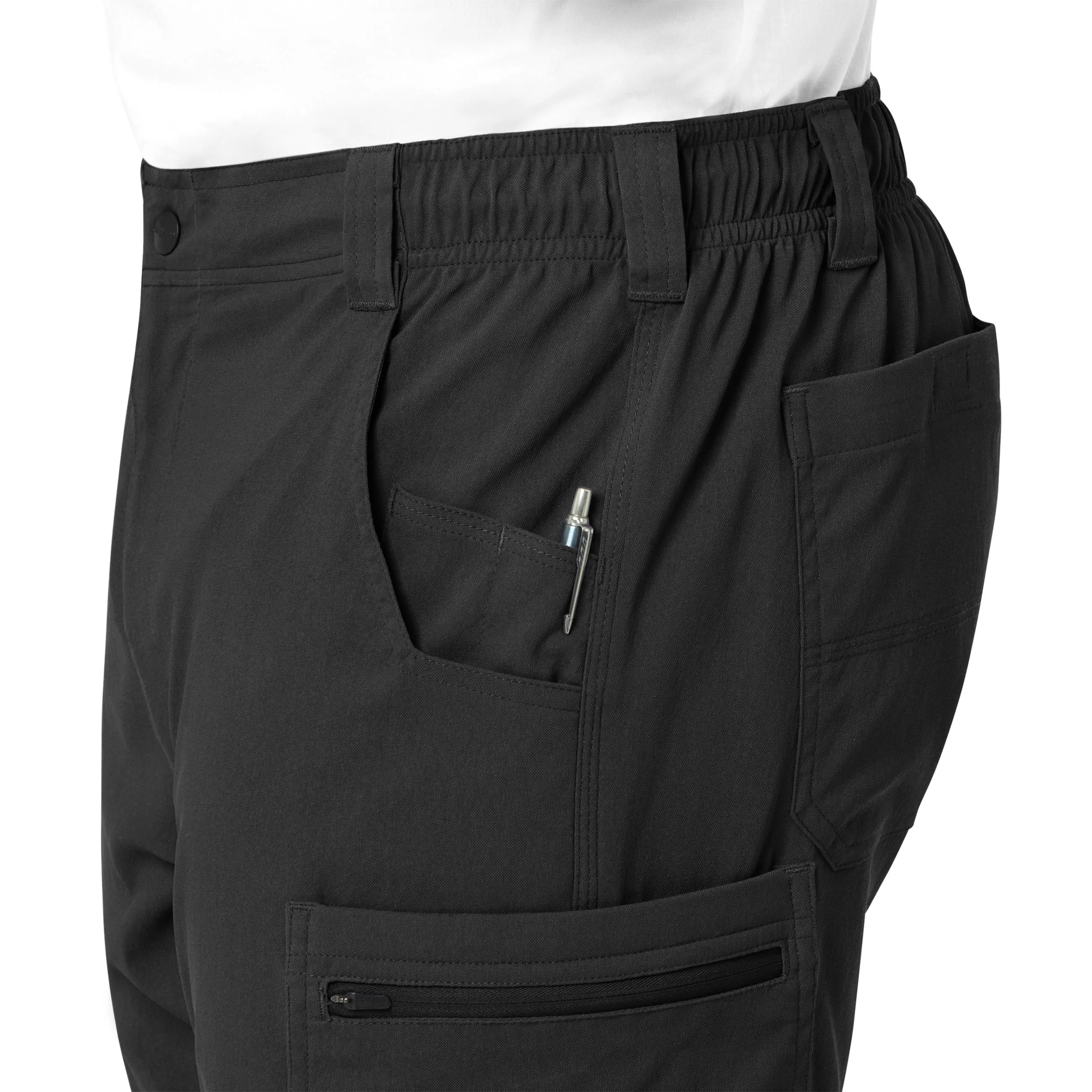 Rugged Flex Peak C55037 Men's Straight Leg Cargo Scrub Pants Black