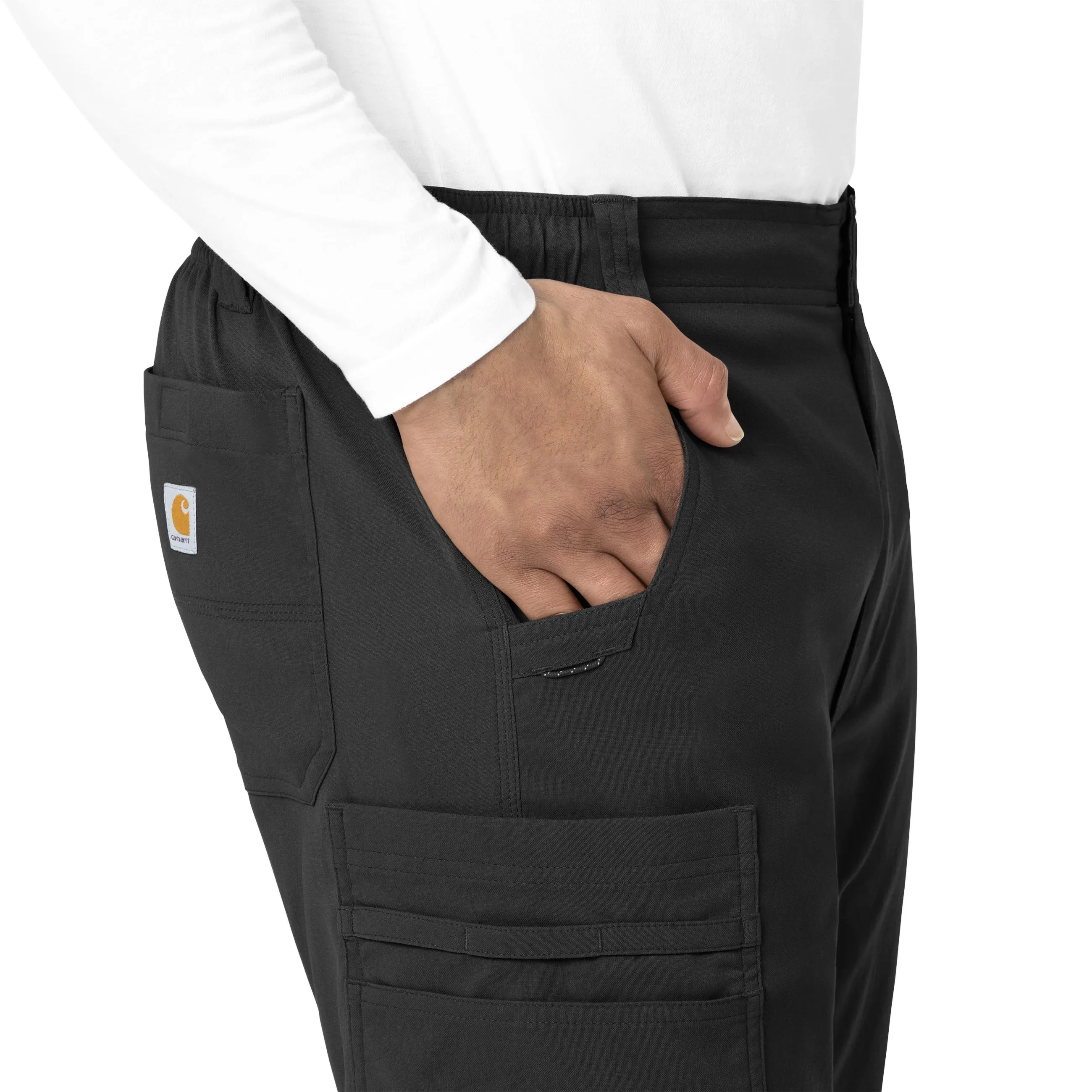 Rugged Flex Peak C55037 Men's Straight Leg Cargo Scrub Pants Black