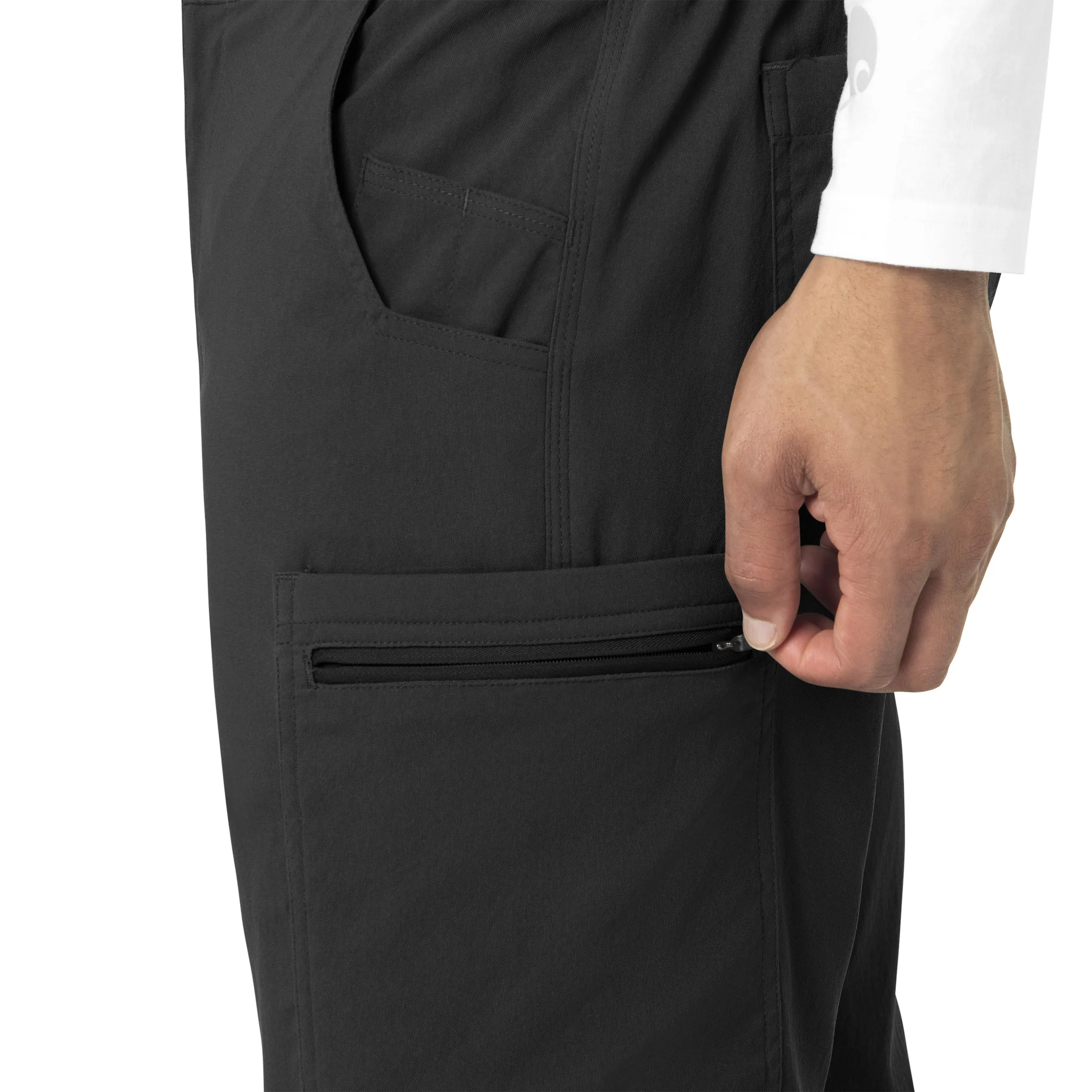 Rugged Flex Peak C55037 Men's Straight Leg Cargo Scrub Pants Black