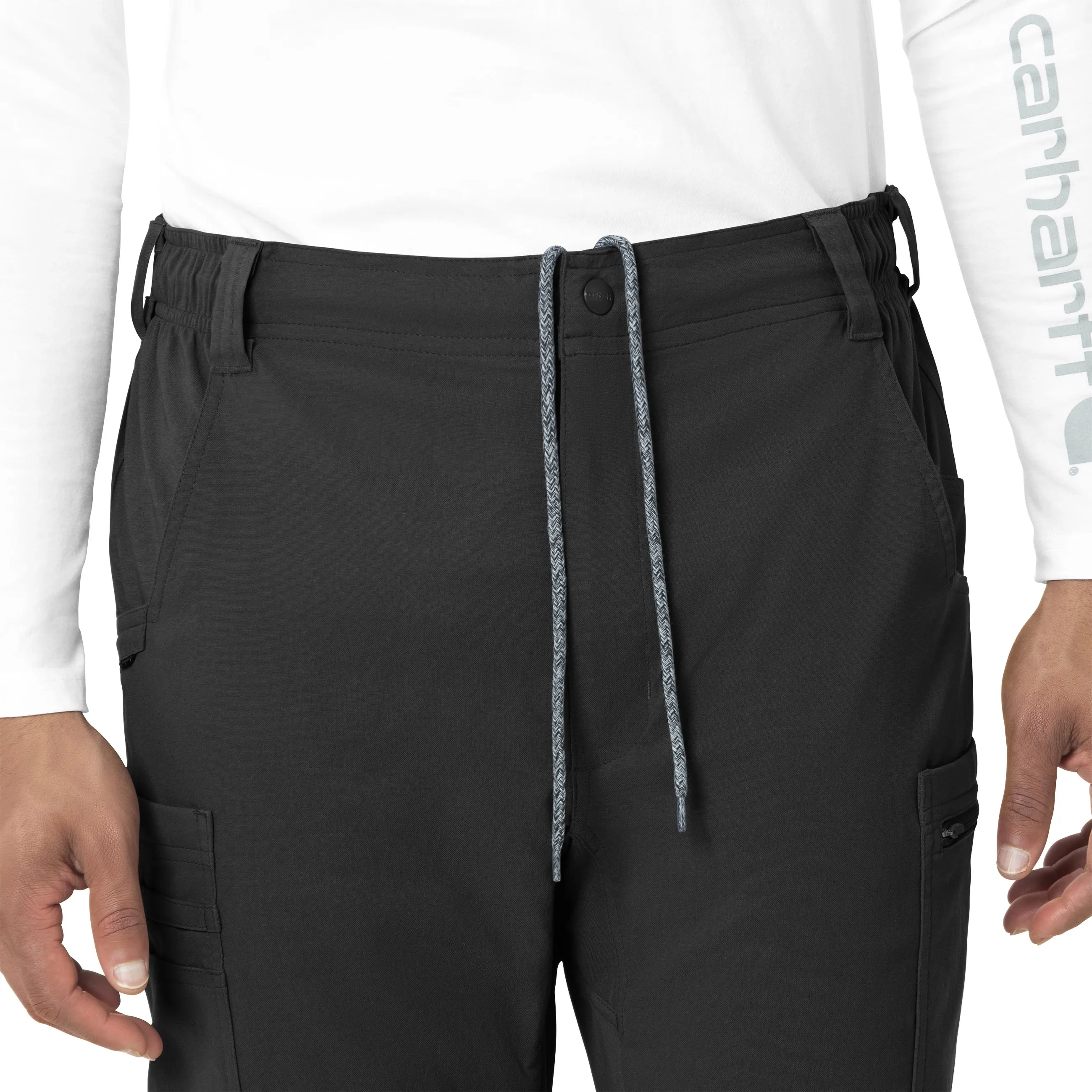 Rugged Flex Peak C55037 Men's Straight Leg Cargo Scrub Pants Black